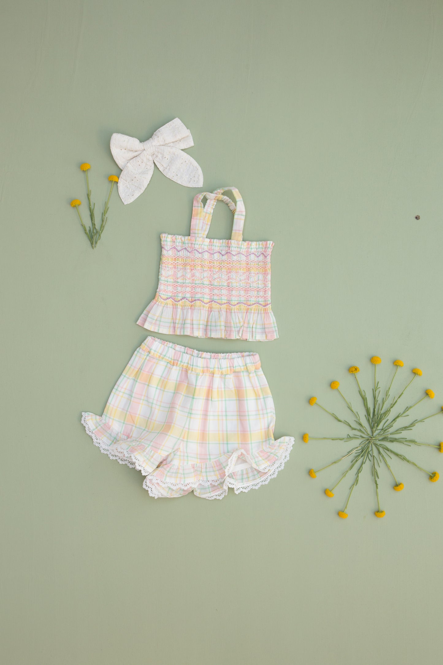 Louise Misha Shorts Vallaloid Yellow Positano Checks