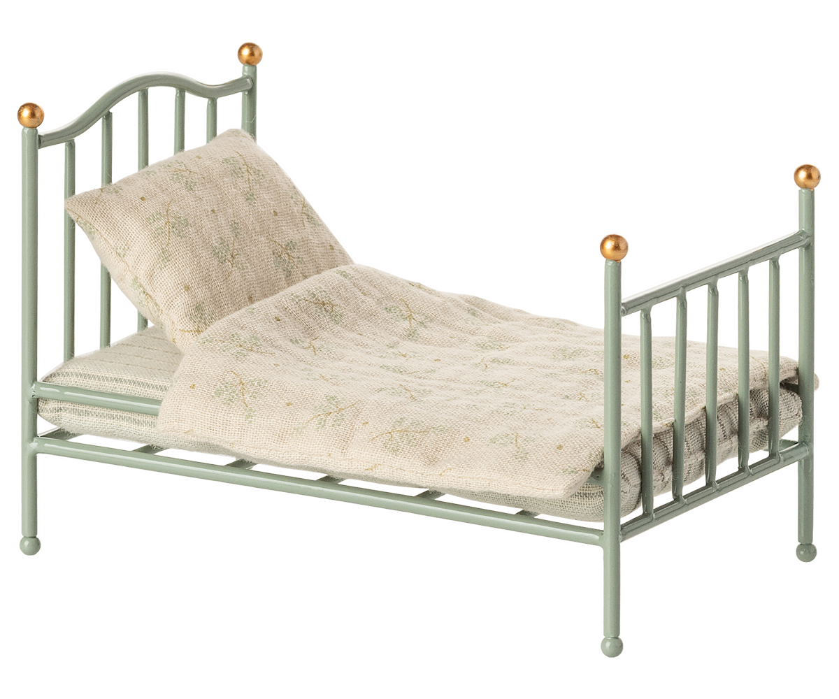 Maileg Vintage Single Bett, Maus - Mint