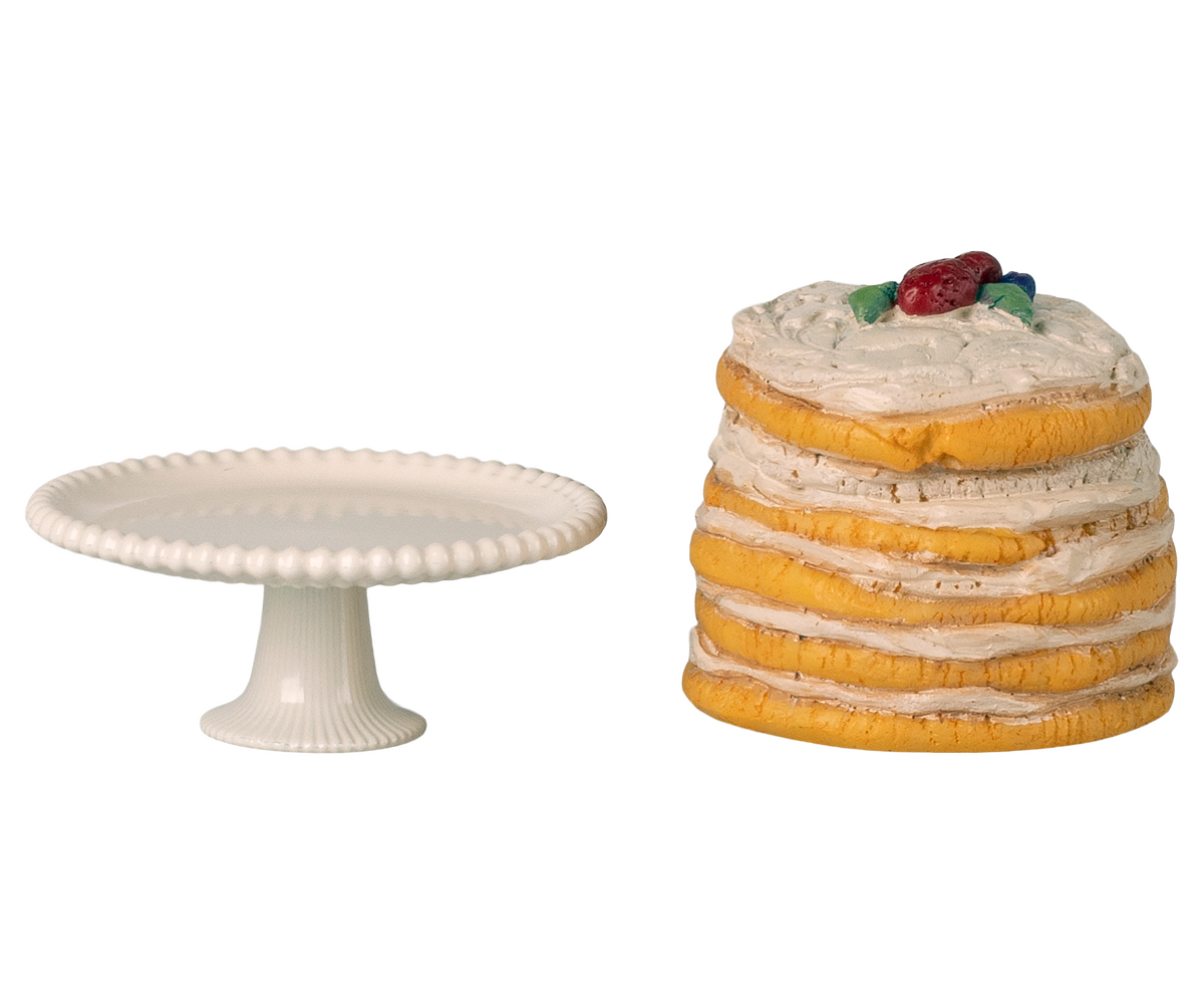 Maileg Partykuchen und Kuchenplatte, Maus