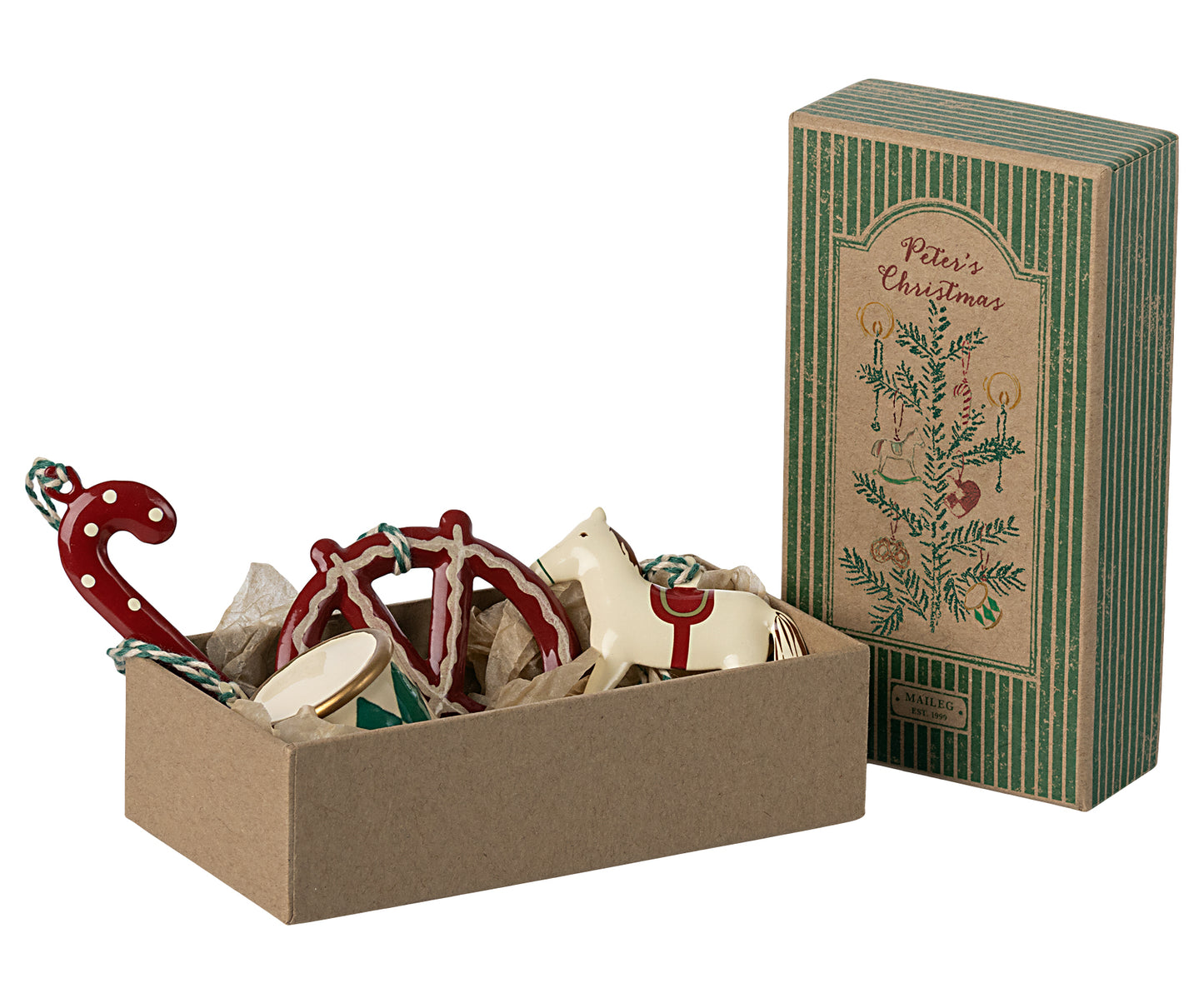 Maileg Metall Ornament-Set Peter's Christmas Green