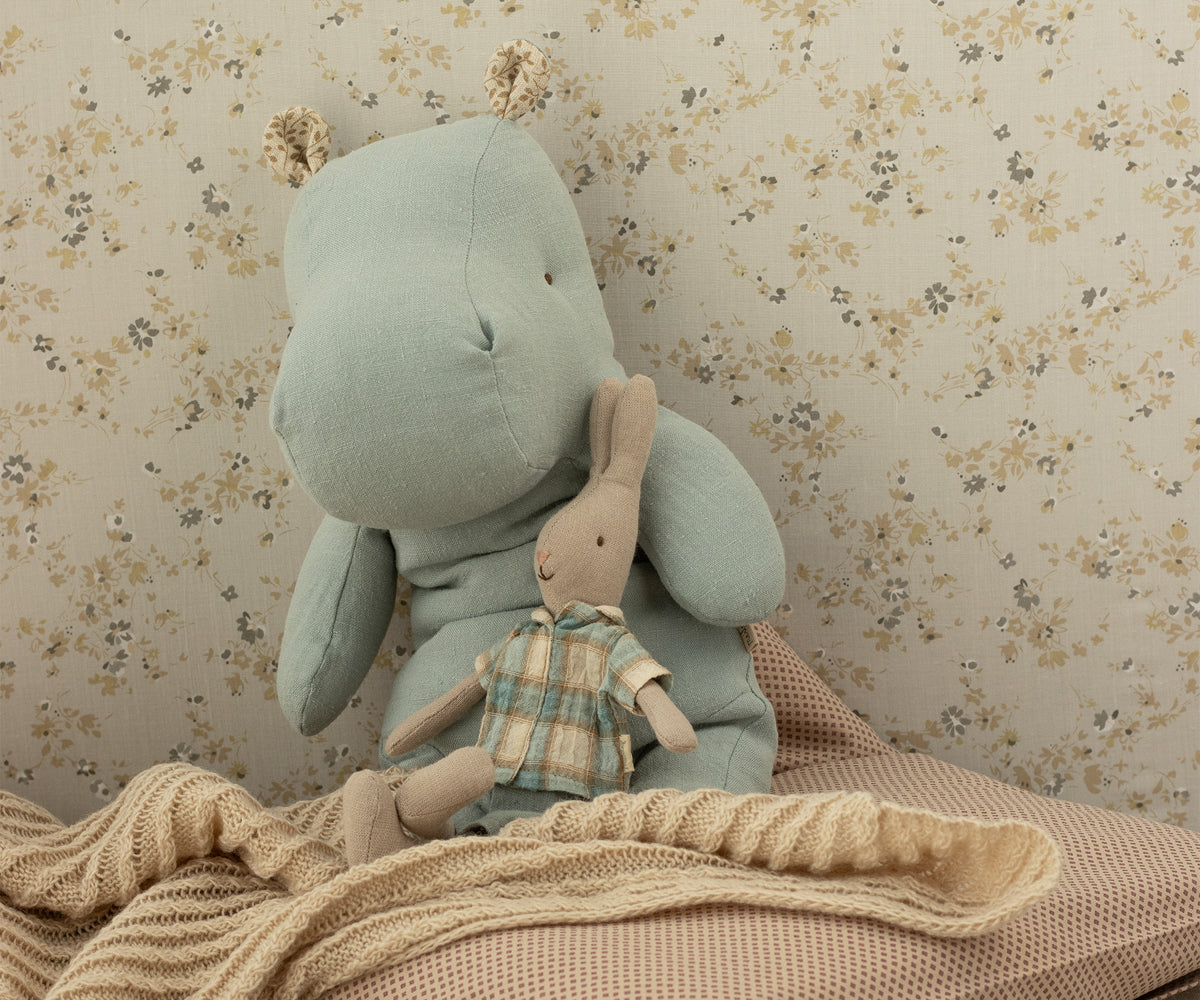 Maileg Safari Friends Hippo Medium - Blue Grey