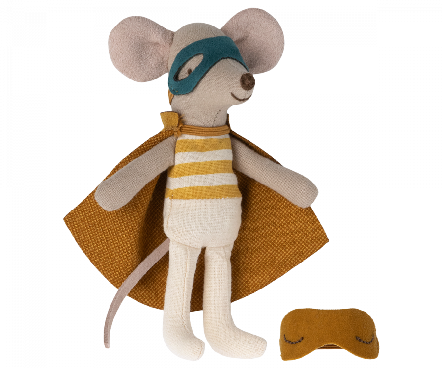 Maileg Superheldenmaus, Little Brother in Streichholzschachtel