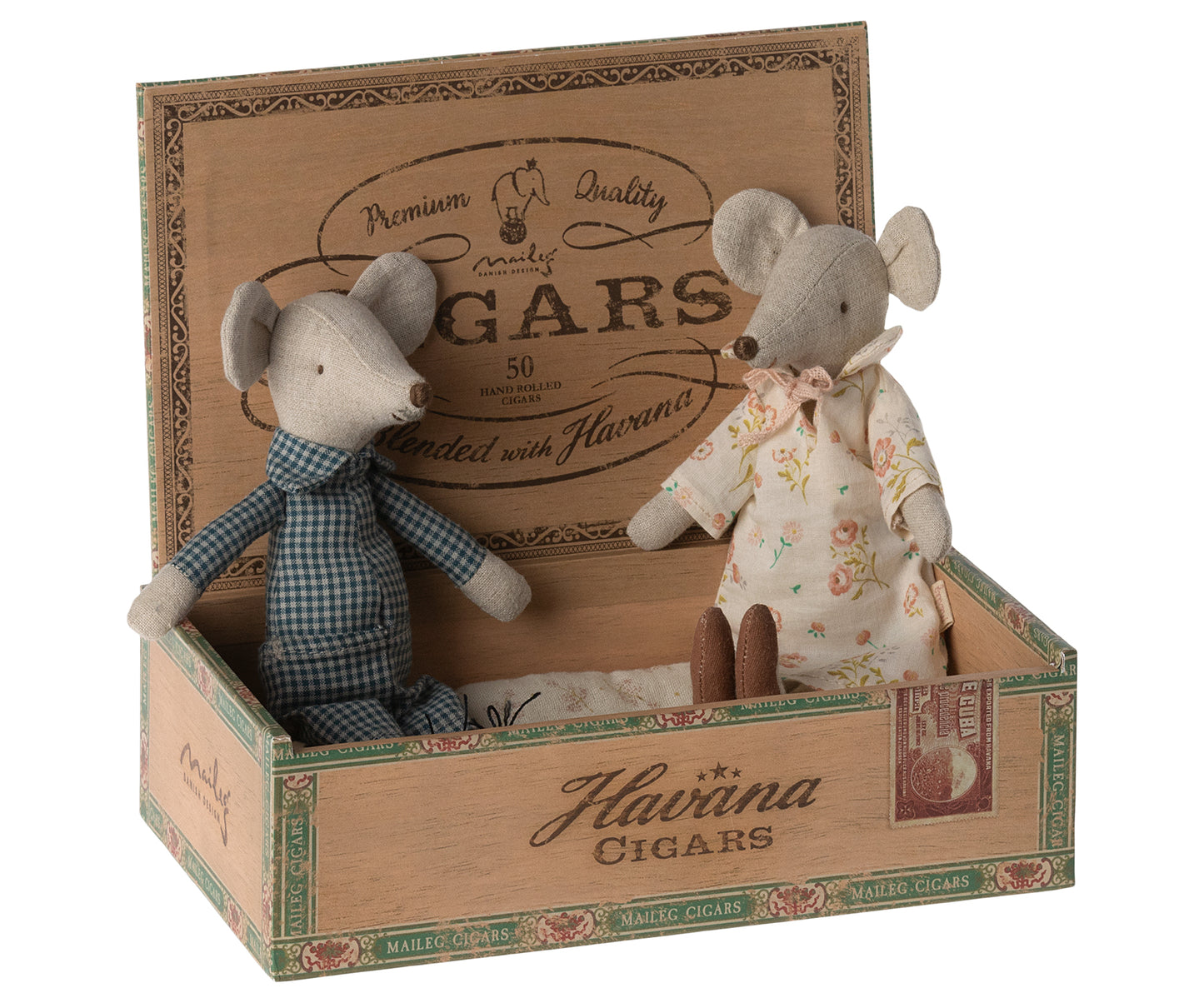 Maileg Grossmama & Grosspapa in Zigarrenbox