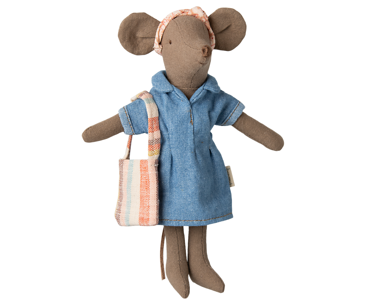 Maileg Denimkleid und Tasche, Mama Maus