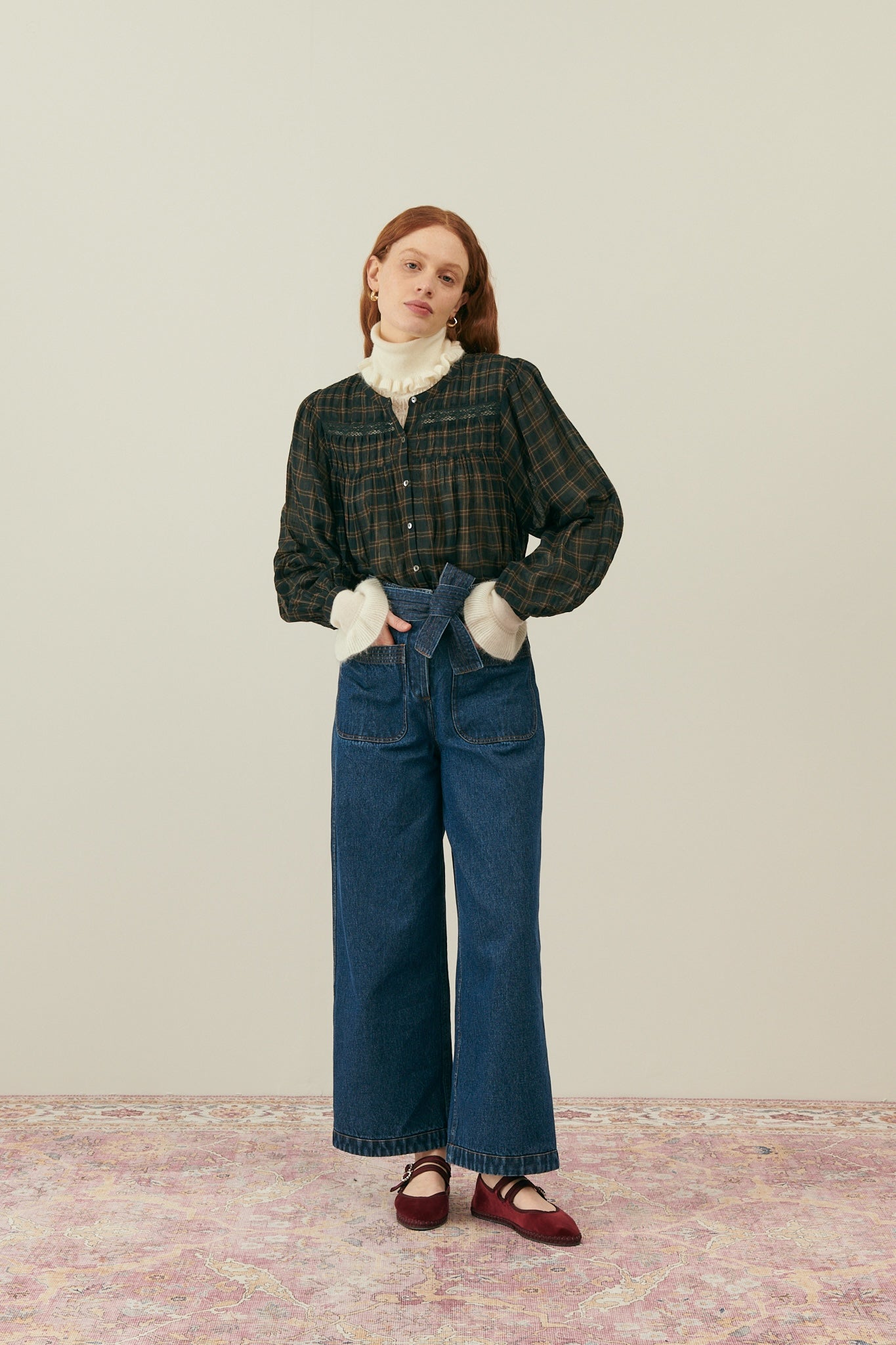 Louise Misha Bluse Jally Charcoal Checks