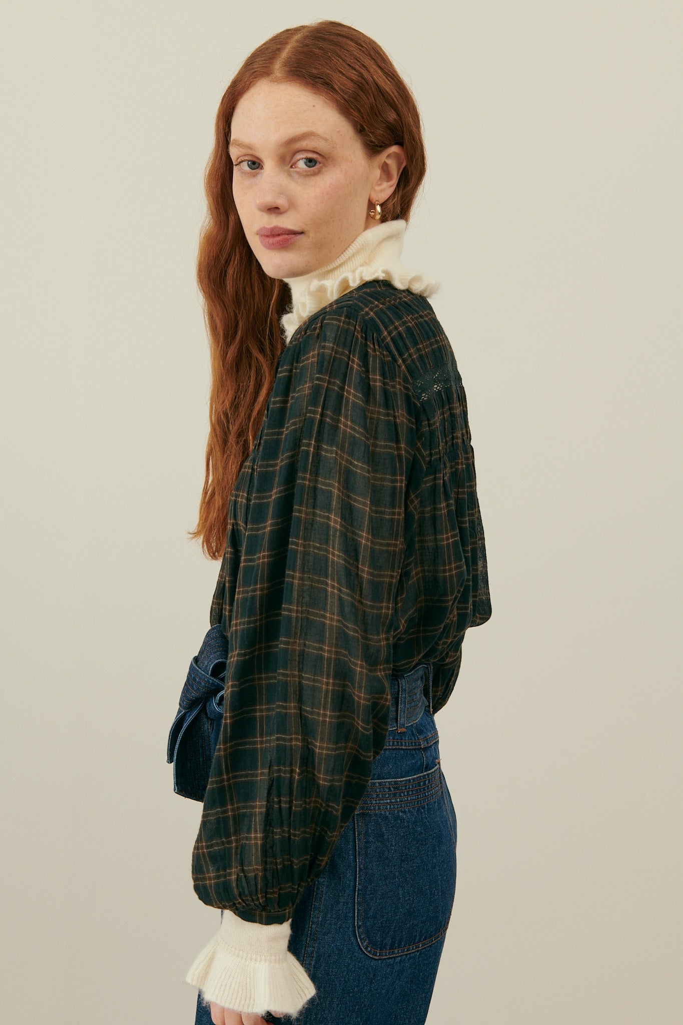 Louise Misha Bluse Jally Charcoal Checks