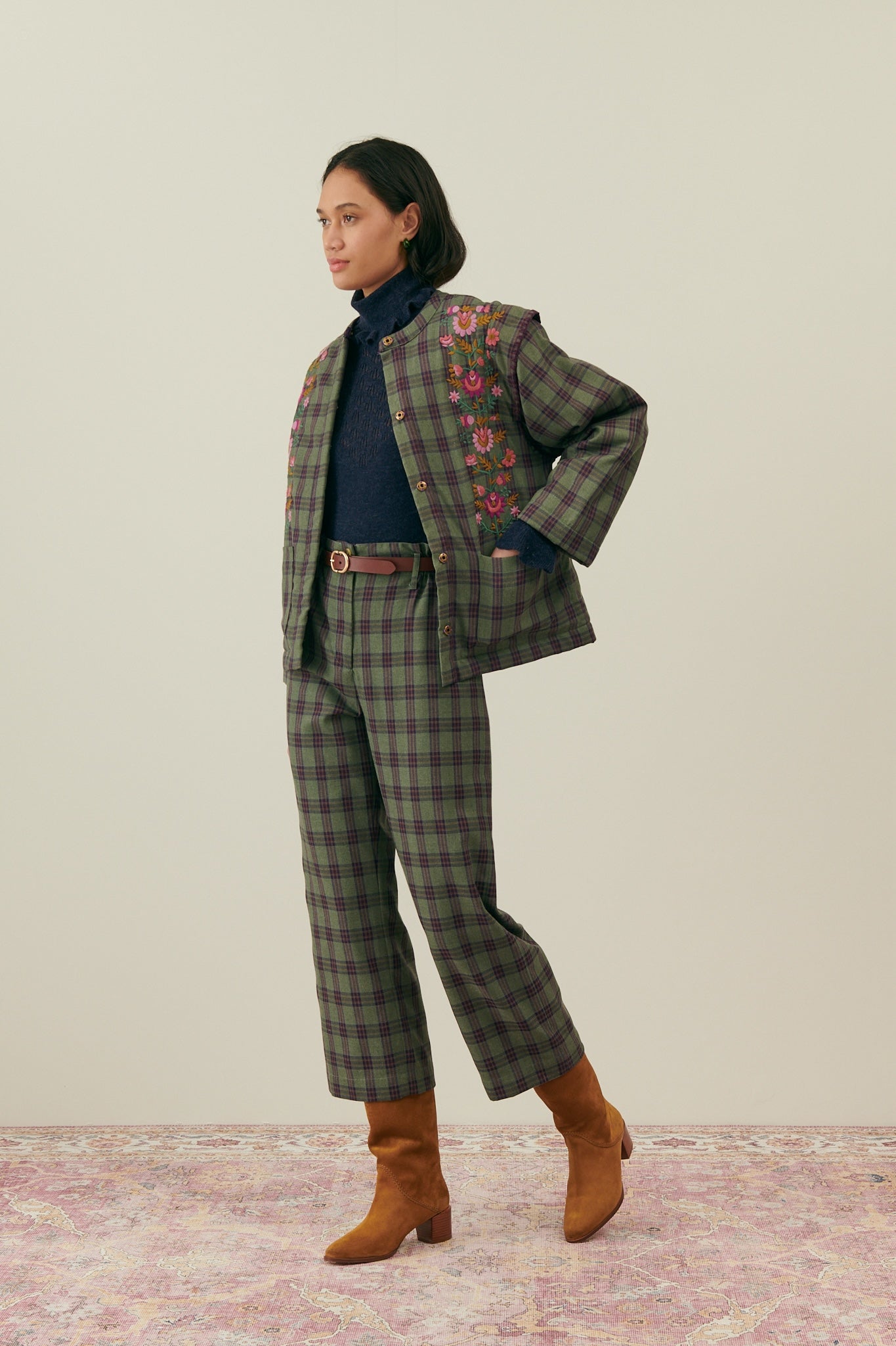 Louise Misha Hose Abuela Green Tartan