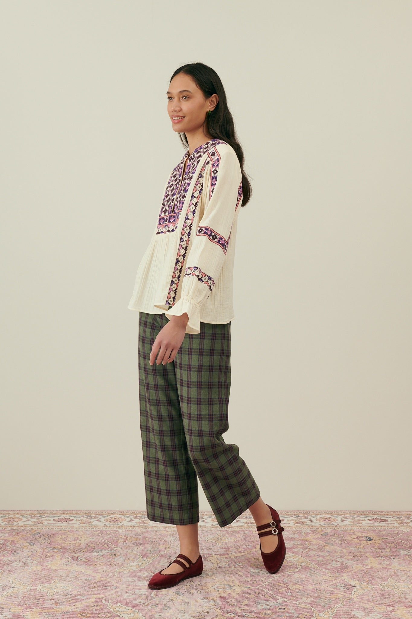 Louise Misha Hose Abuela Green Tartan
