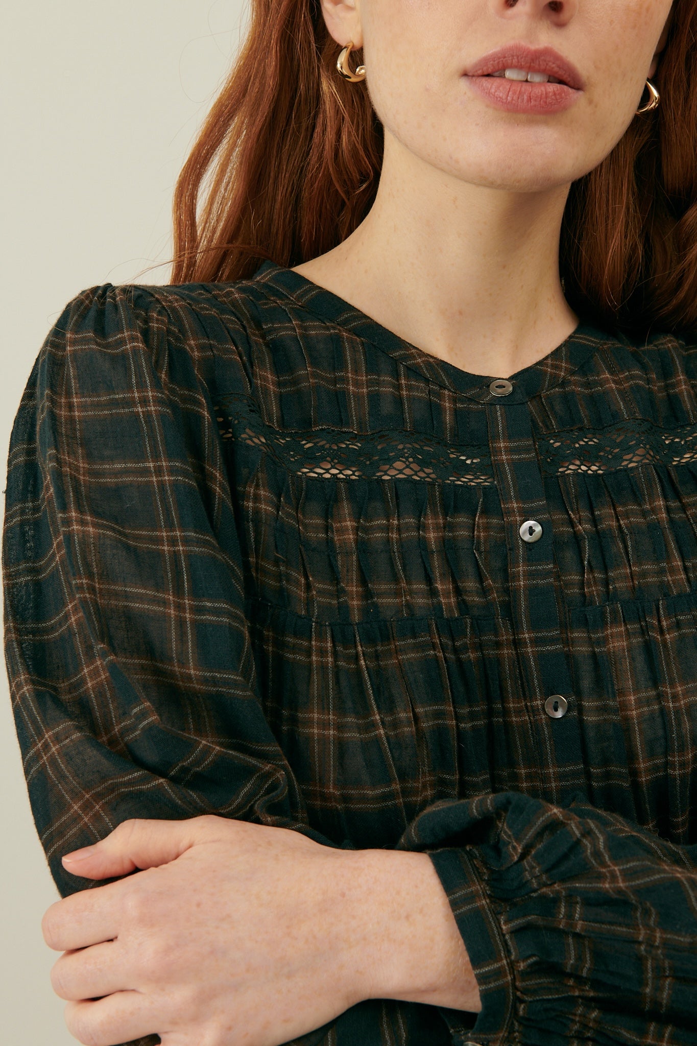 Louise Misha Bluse Jally Charcoal Checks