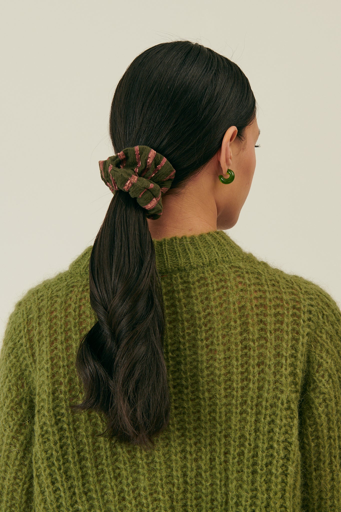 Louise Misha Scrunchie Khaalia Khaki Copper Stripes