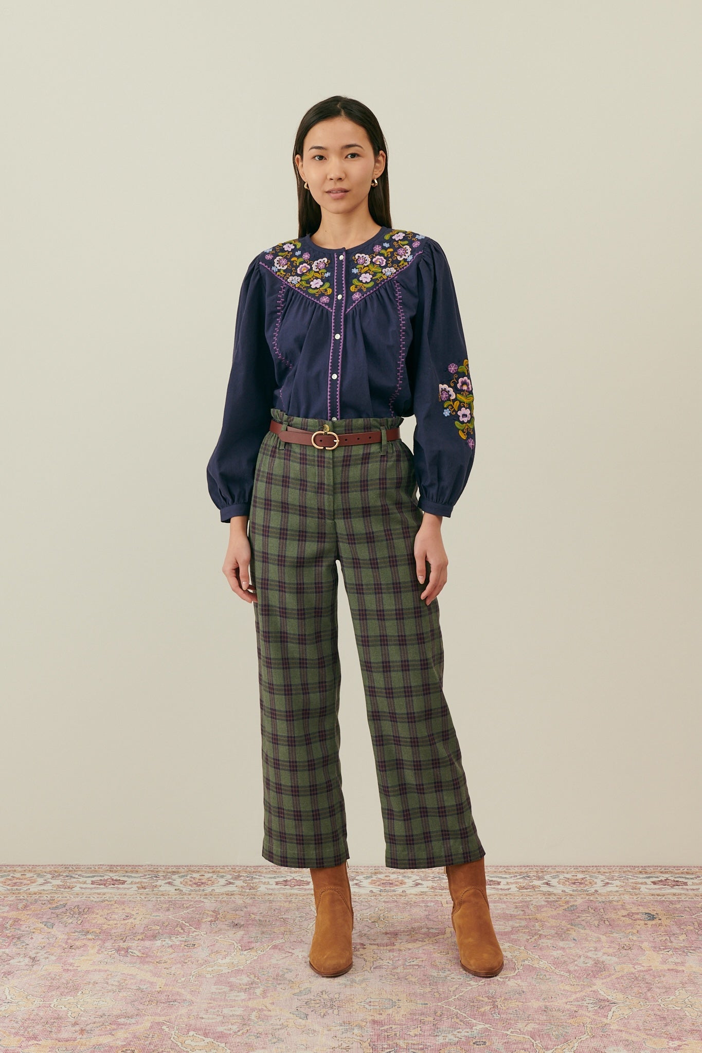 Louise Misha Hose Abuela Green Tartan