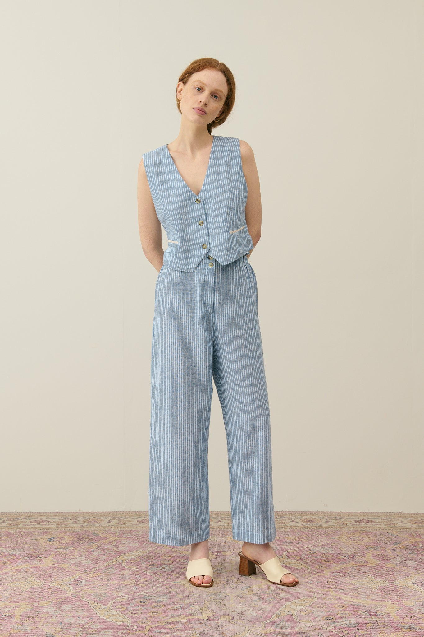 Louise Misha Hose Abuela Blue Onda Stripes