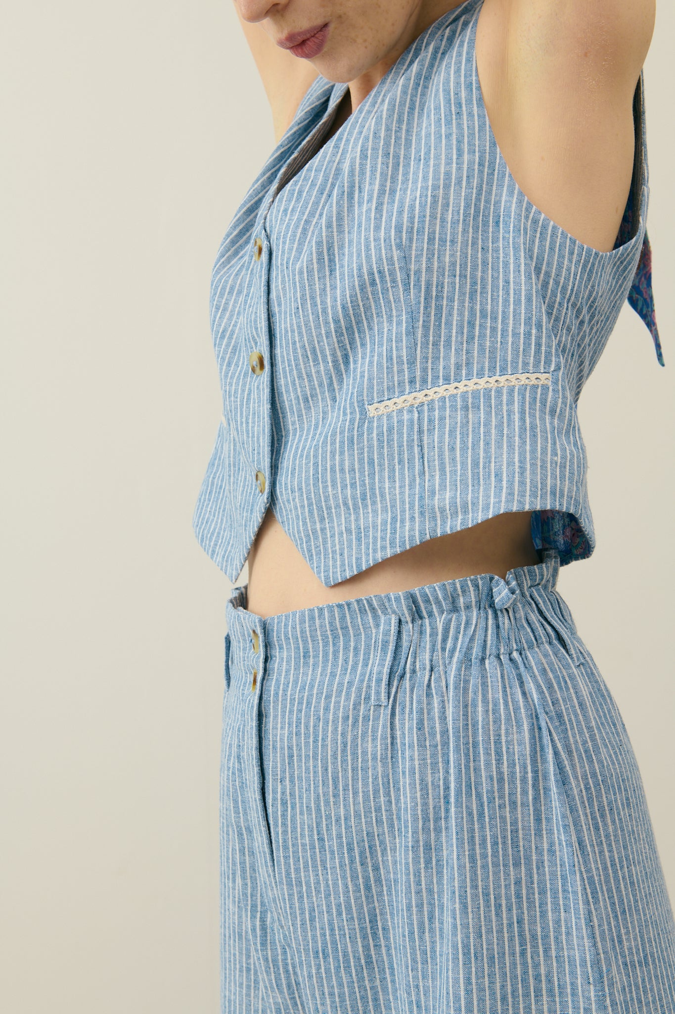 Louise Misha Hose Abuela Blue Onda Stripes