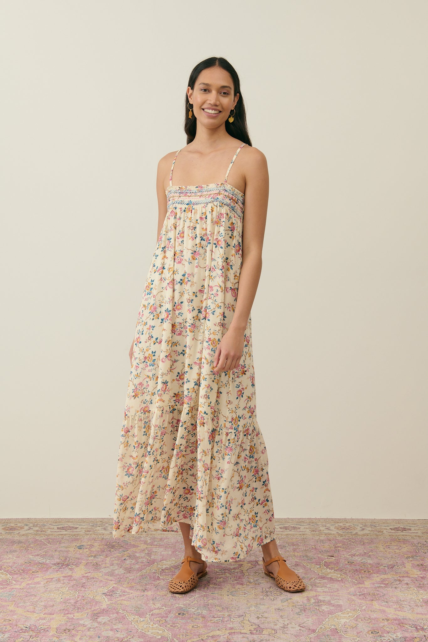 Louise Misha Kleid Marcelina Cream Retro Garden