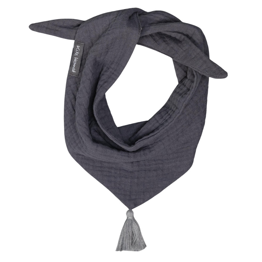 Kitzheimat Dreieckstuch Musselin Dark Grey/Light Grey S