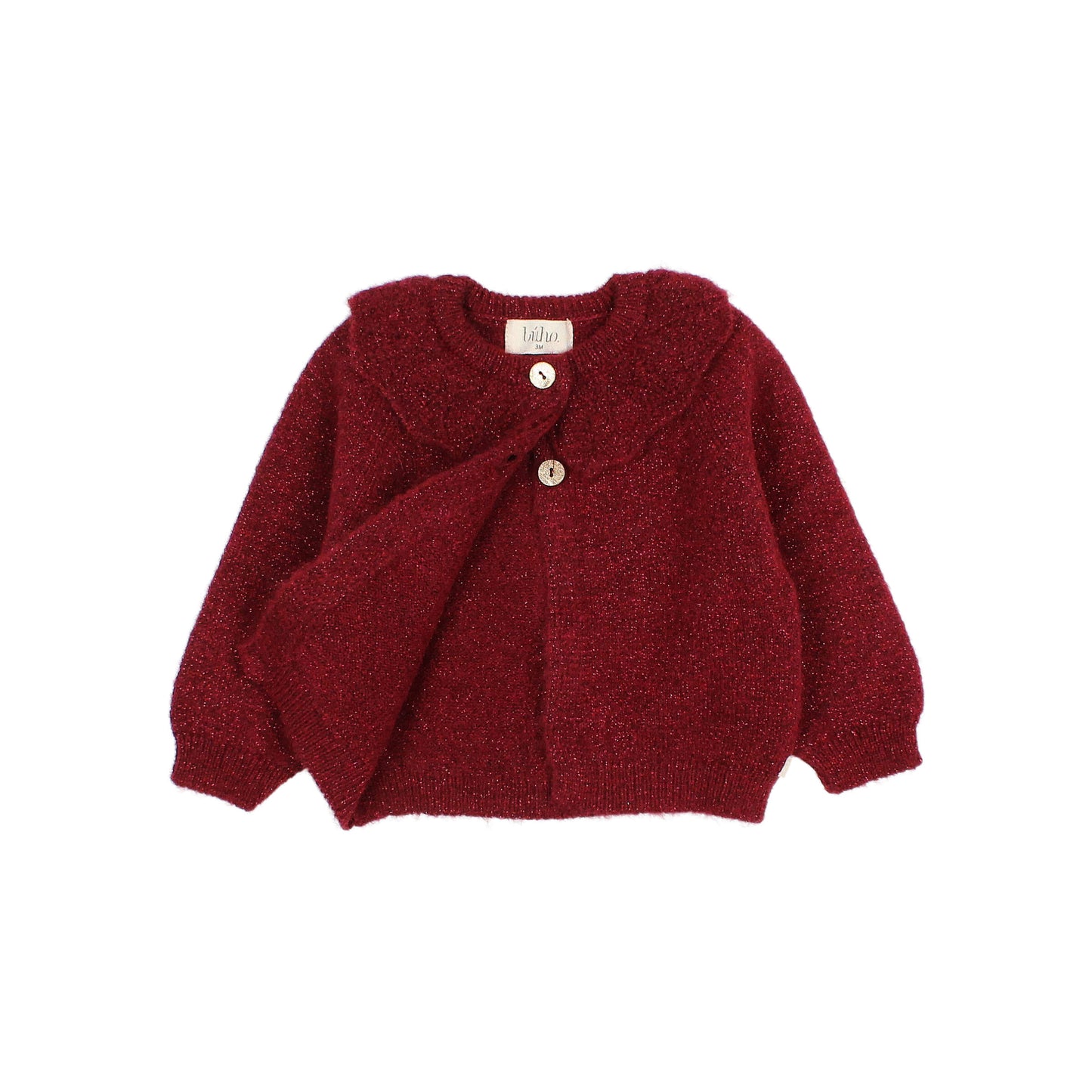 Búho BCN Lurex Cardigan Burgundy