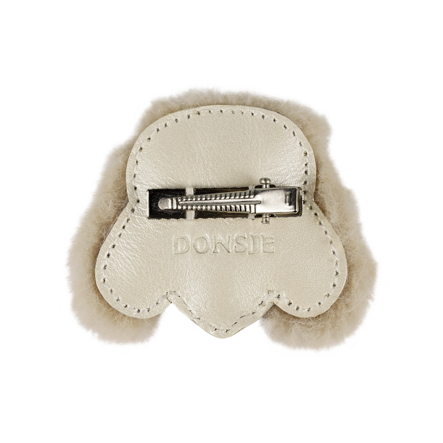 Donsje Josy Exclusive Hairclip Poodle Offwhite Metallic Leather