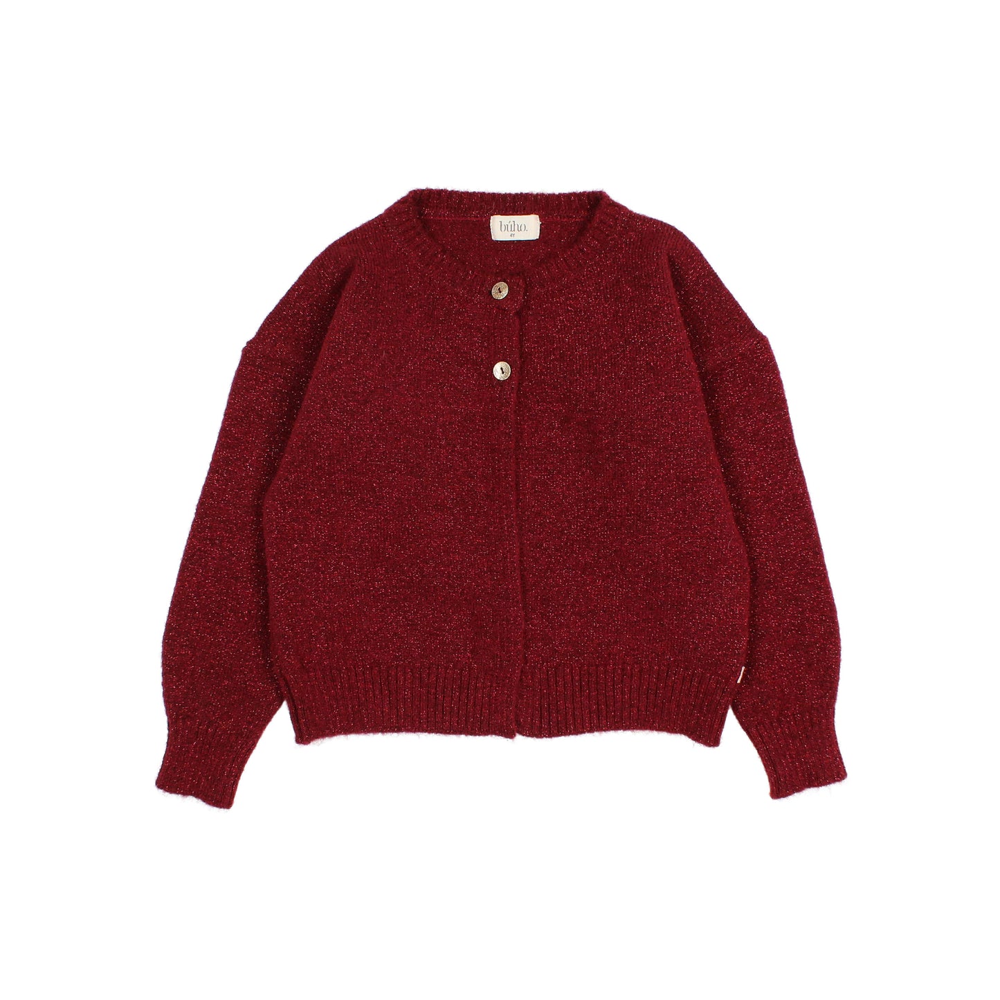 Búho BCN Lurex Cardigan Burgundy