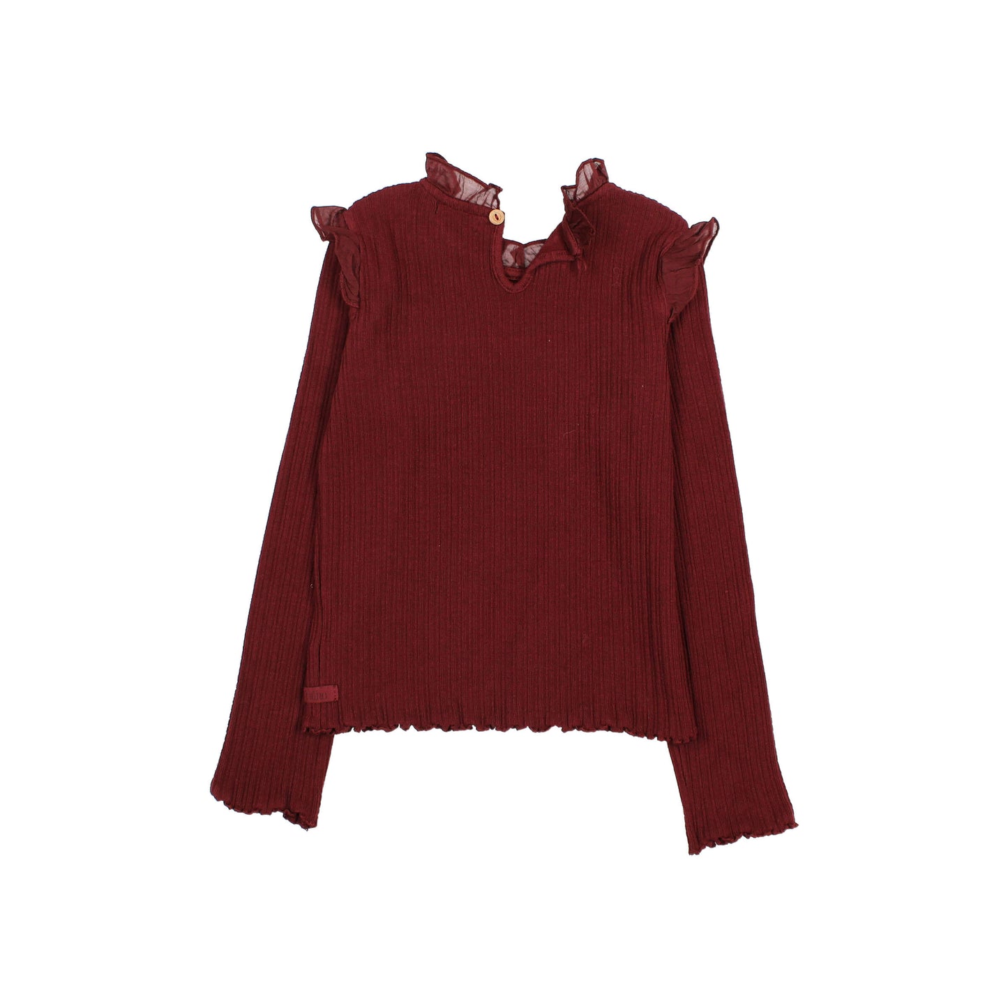 Búho BCN Warm Rib T-Shirt Burgundy
