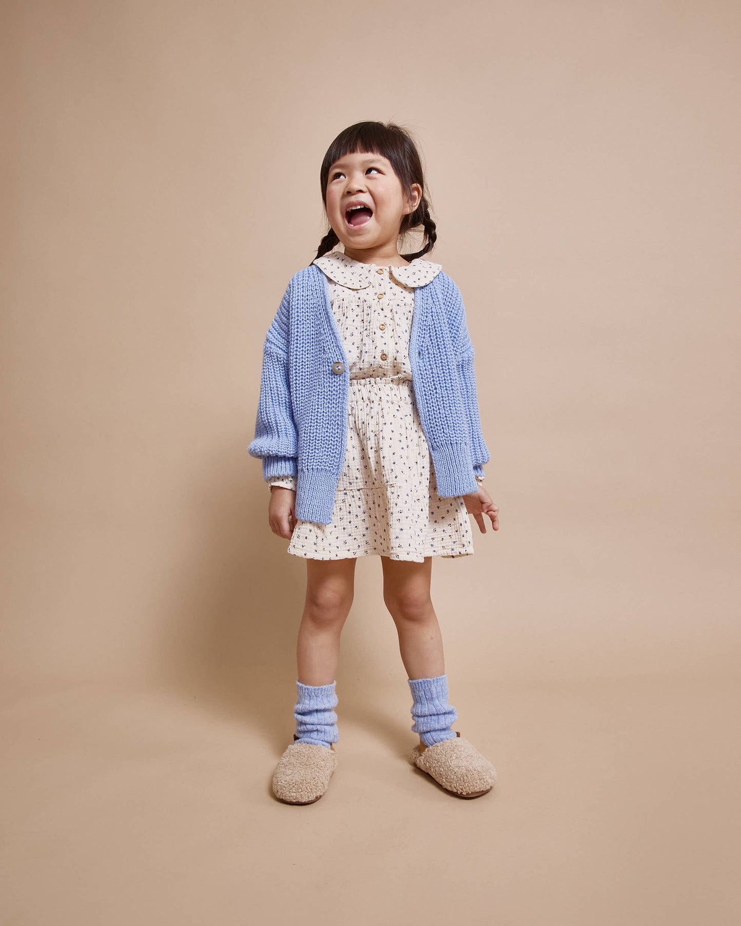 Búho BCN Soft Knit Cardigan Soft Blue