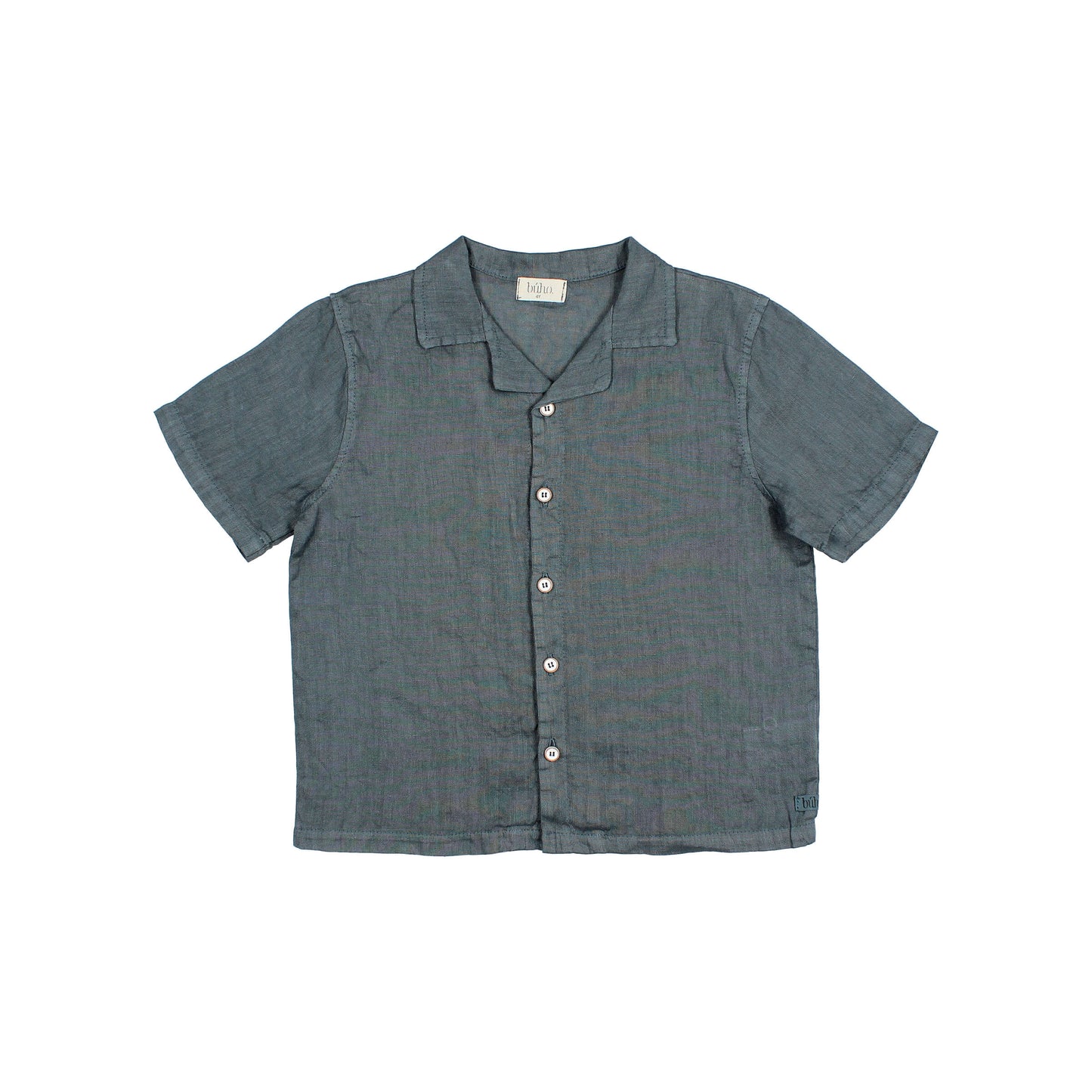 Búho BCN Leinen Hemd Blue Teal