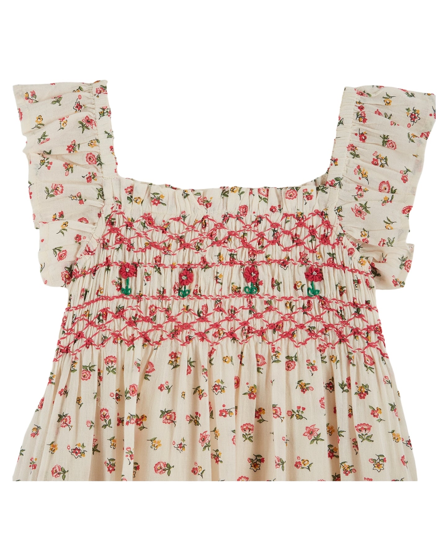 Emile et Ida Floresco Smocked Spitzenkleid