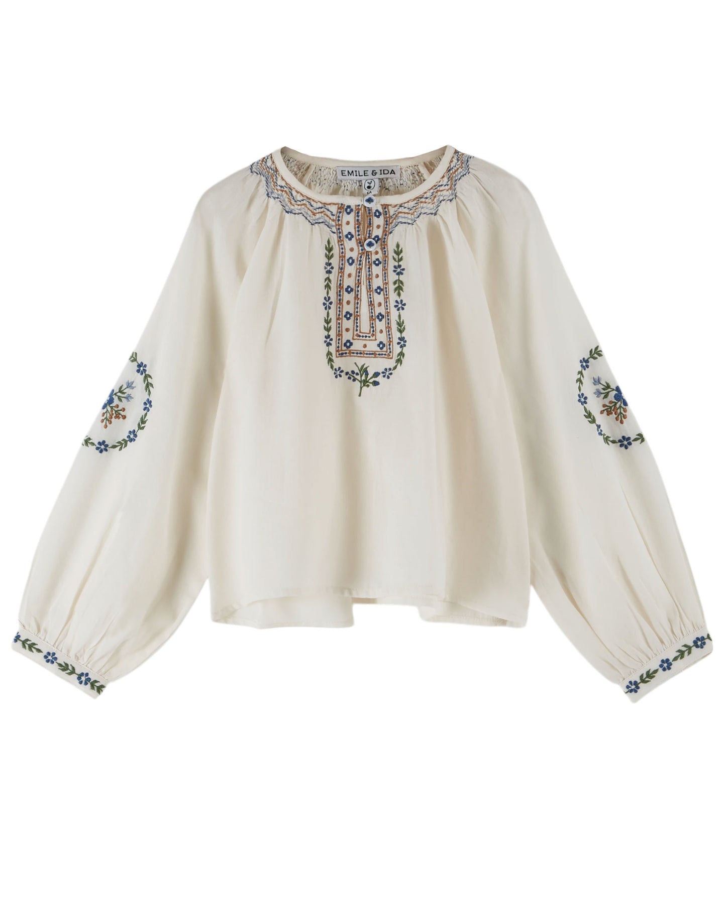 Emile et Ida bestickte Bluse Ethnique Créme