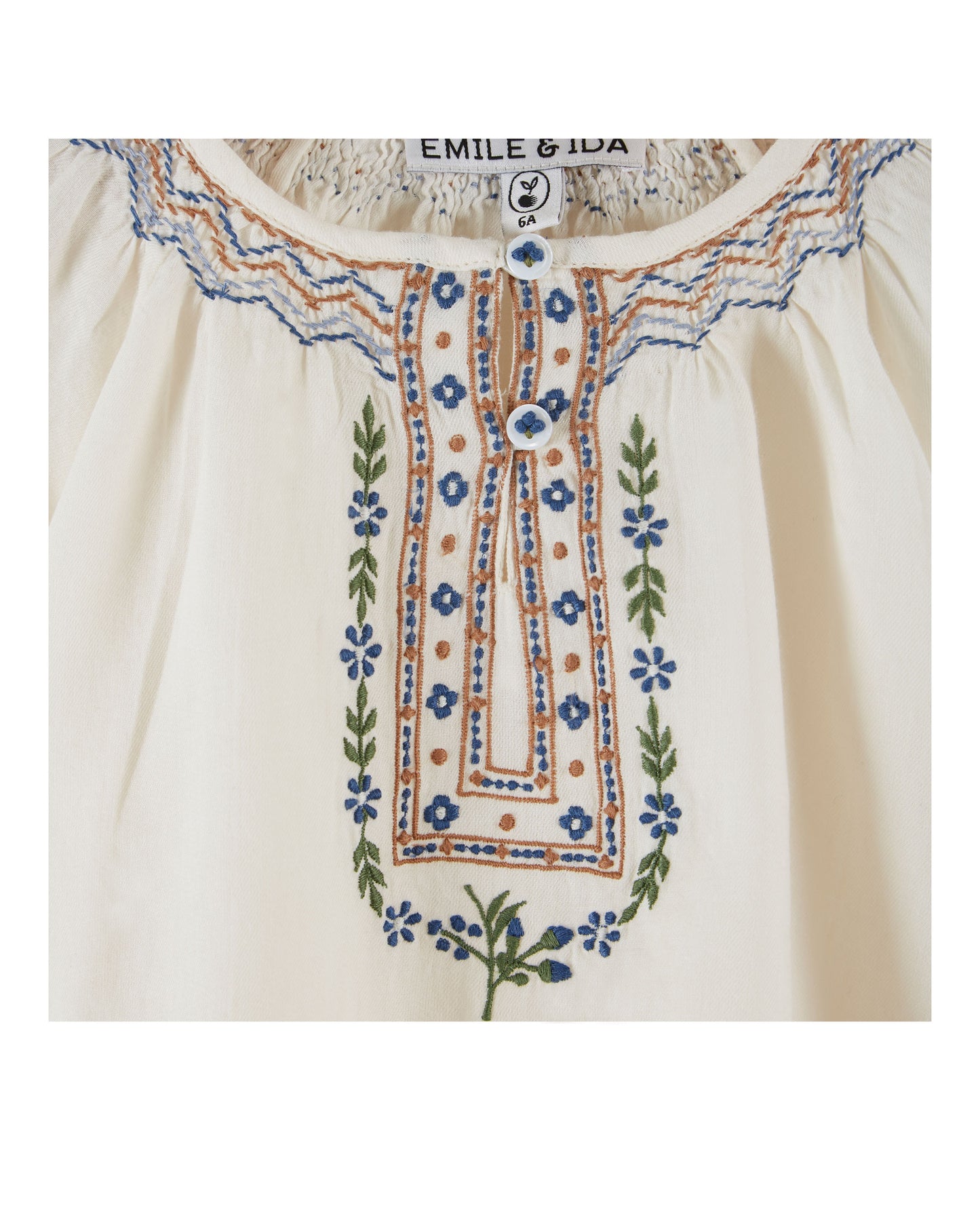 Emile et Ida bestickte Bluse Ethnique Créme
