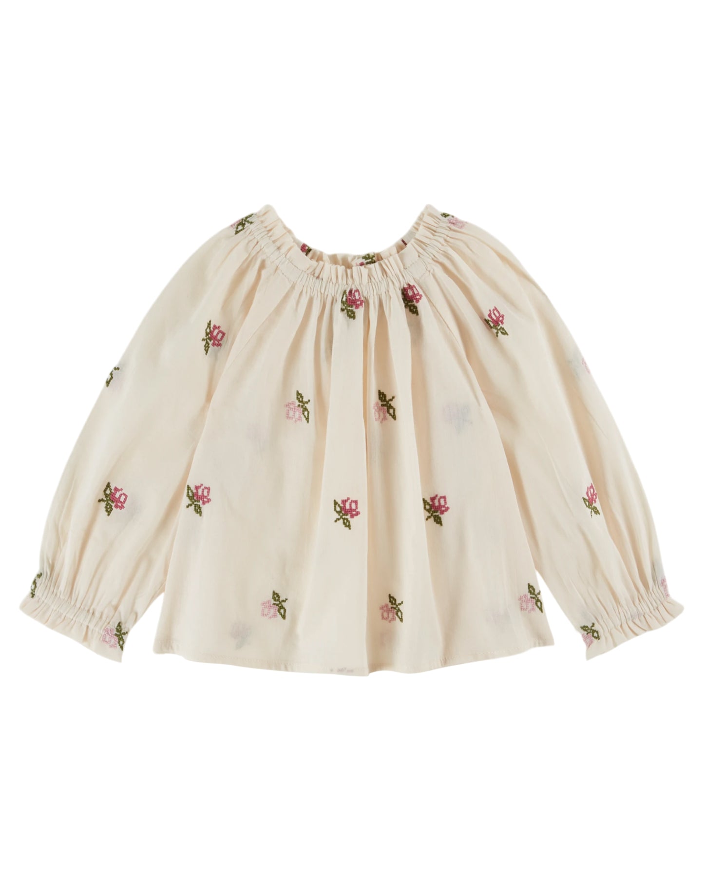 Emile et Ida bestickte Bluse All Over Rose Crème