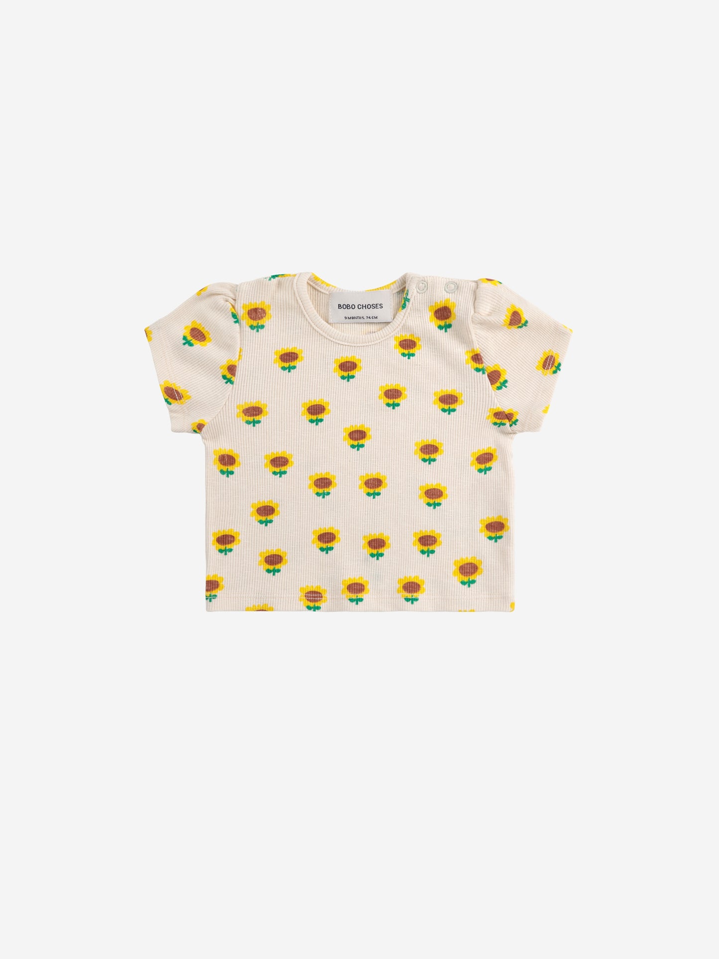 Bobo Choses Sun Flower All Over Ballon Ärmel T-Shirt