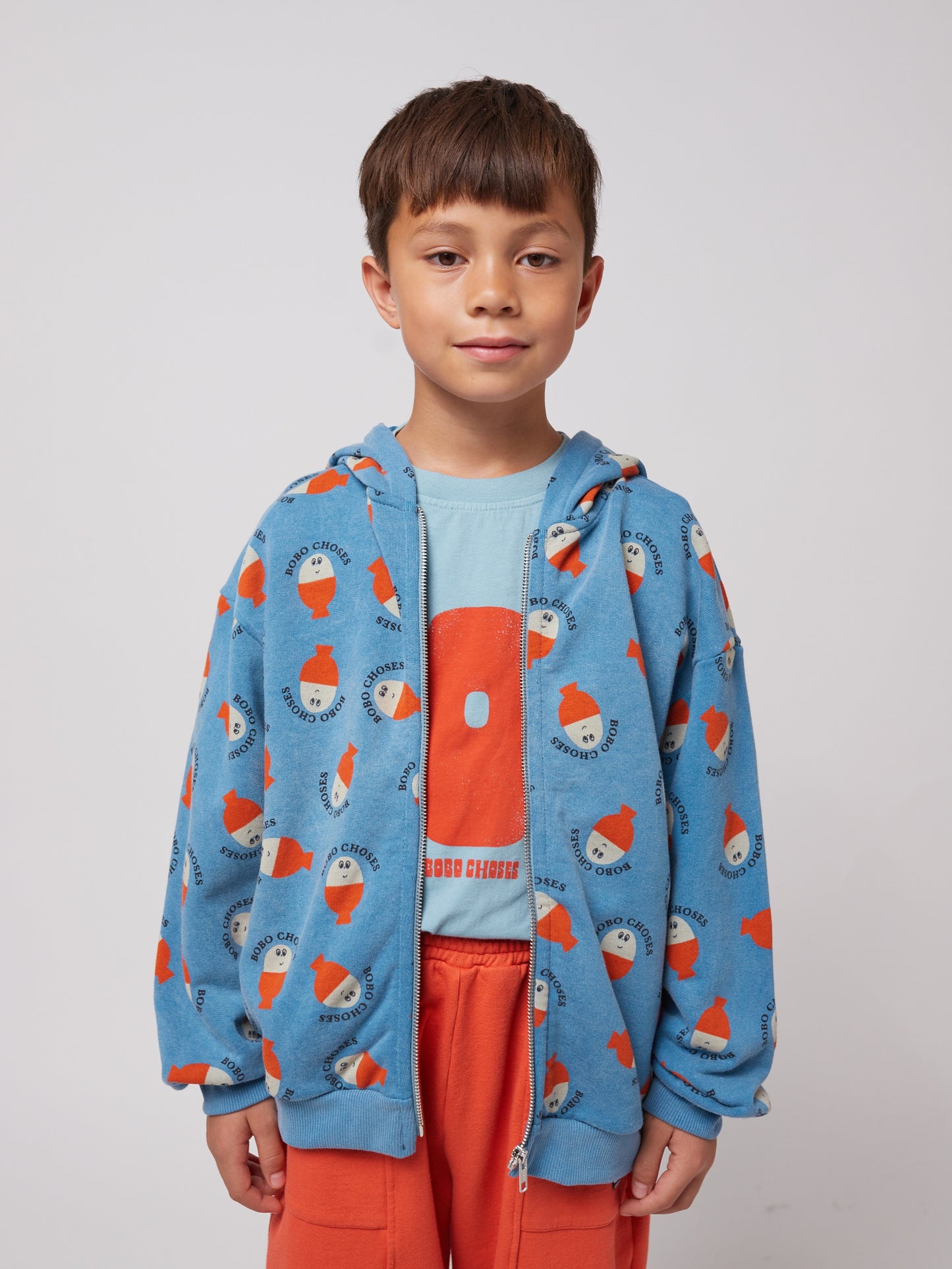 Bobo Choses Morning Egg All Over Zipped Hoodie
