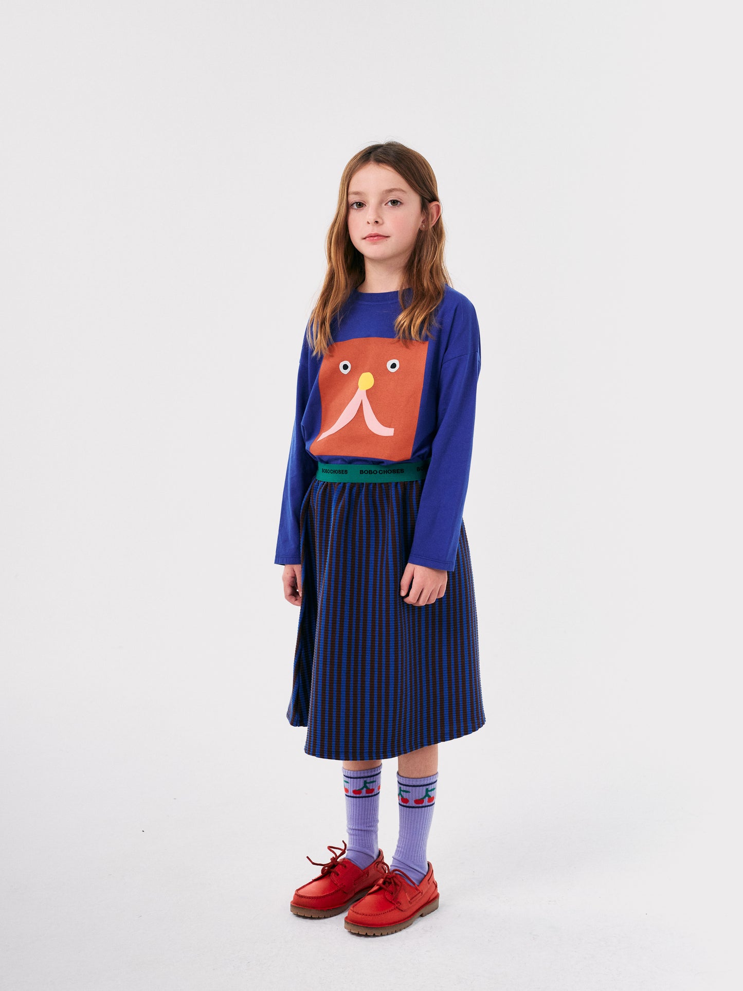 Bobo Choses Stripes Ribbed Jupe Dark Brown