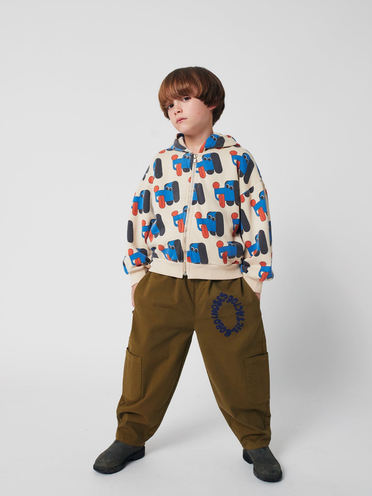 Bobo Choses Doggy Mate All Over Zipped Sweatshirt