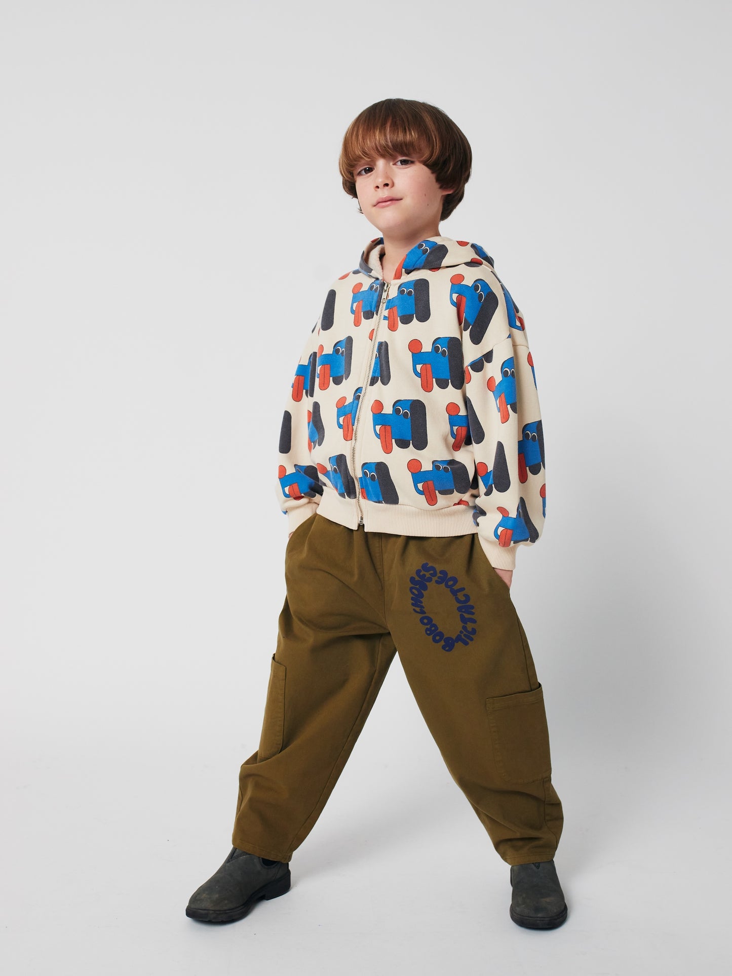 Bobo Choses Doggy Mate All Over Zipped Sweatshirt