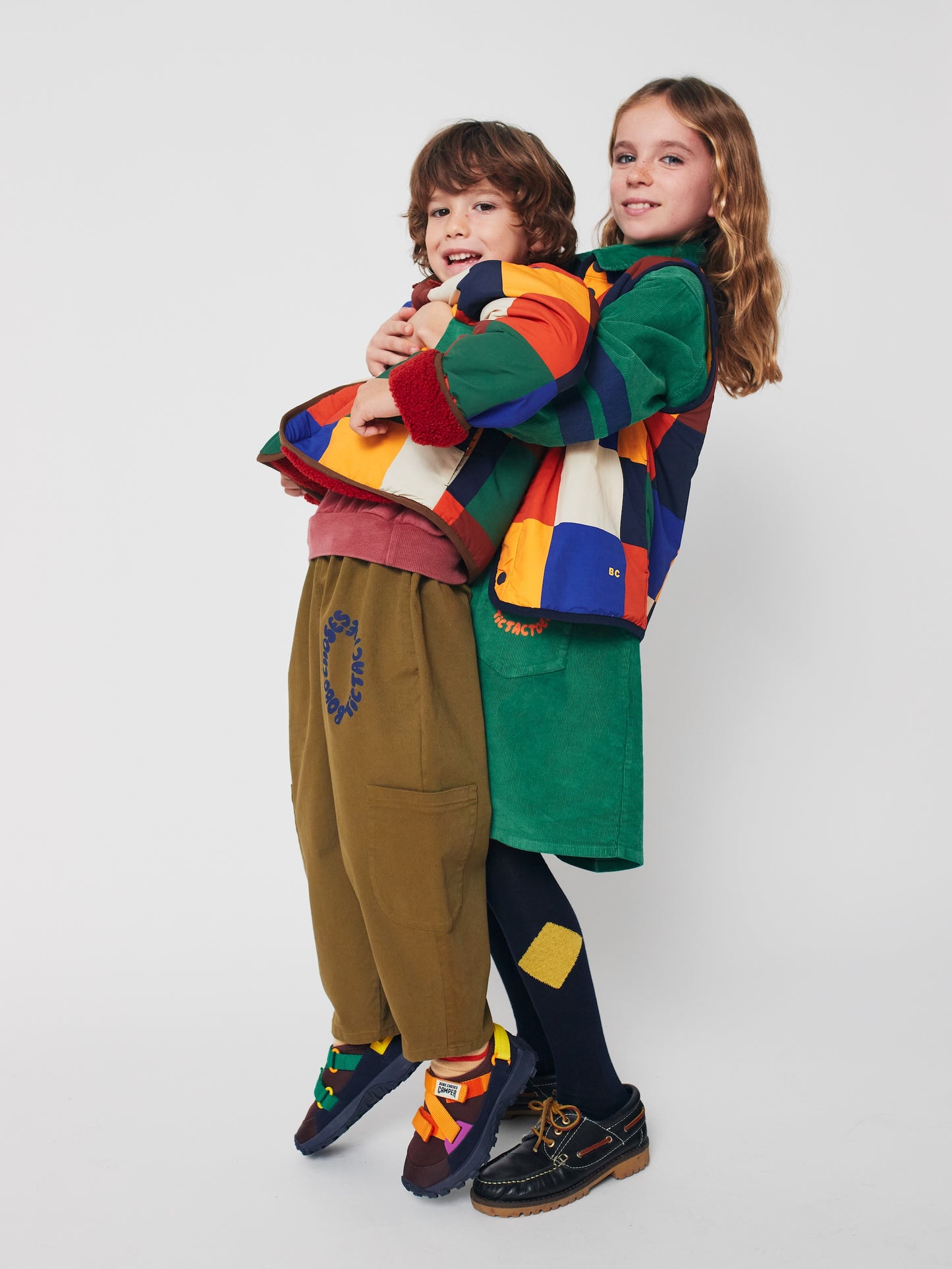 Bobo Choses Multicolor Tiles Reversible Sheepskin Jacke