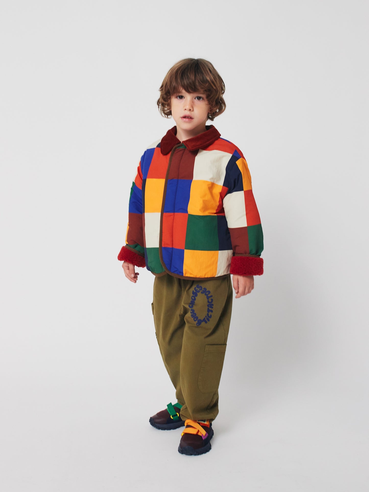 Bobo Choses Multicolor Tiles Reversible Sheepskin Jacke