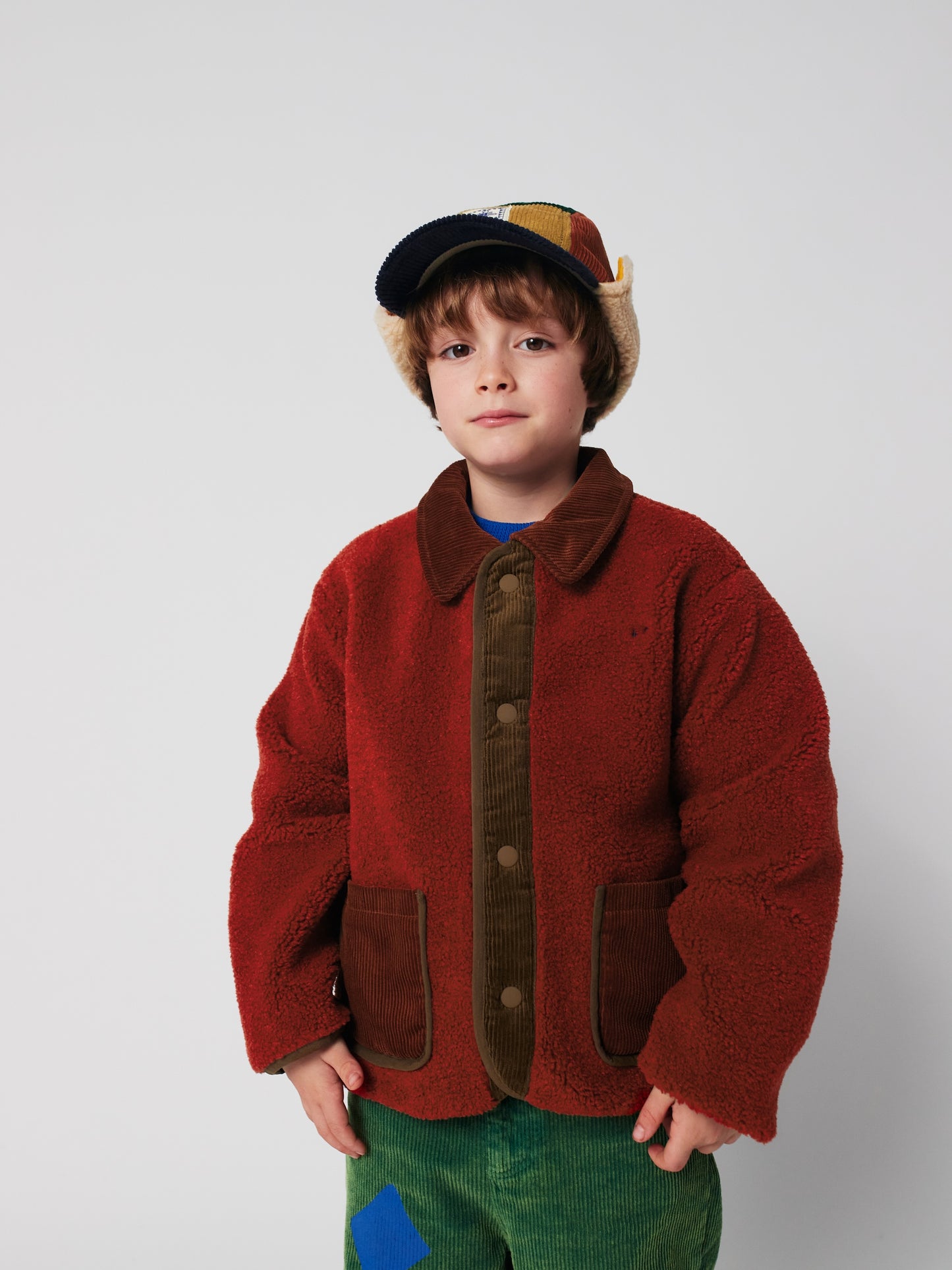 Bobo Choses Multicolor Tiles Reversible Sheepskin Jacke