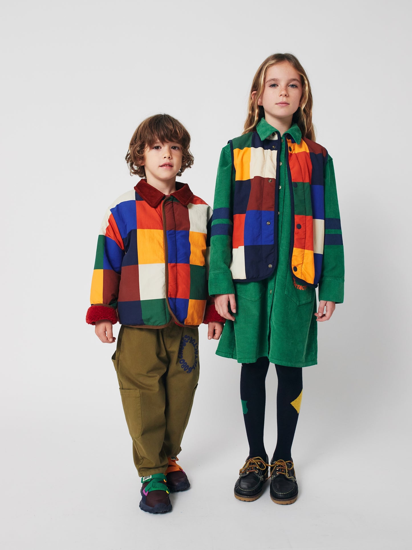 Bobo Choses Multicolor Tiles Reversible Sheepskin Jacke
