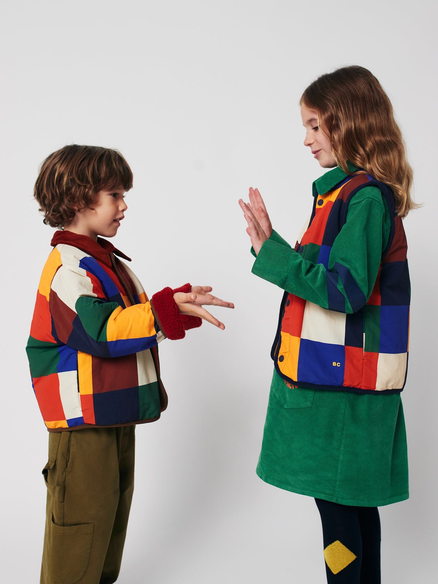 Bobo Choses Multicolor Tiles Reversible Sheepskin Jacke