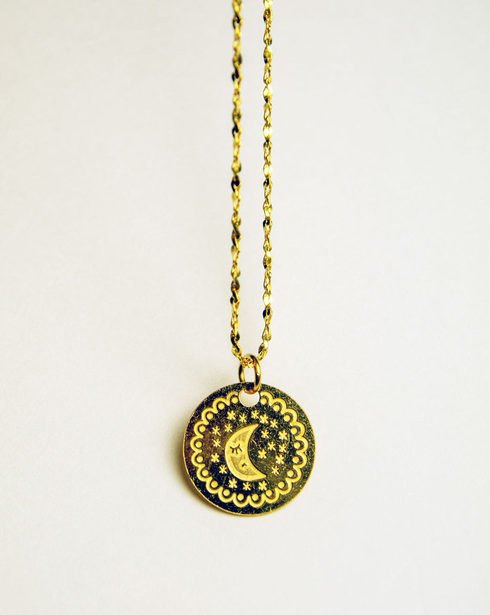 Adorabili Halskette Big Medaillon Mond