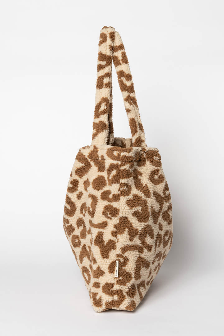 Studio Noos Ecru Leopard Teddy Mom Bag