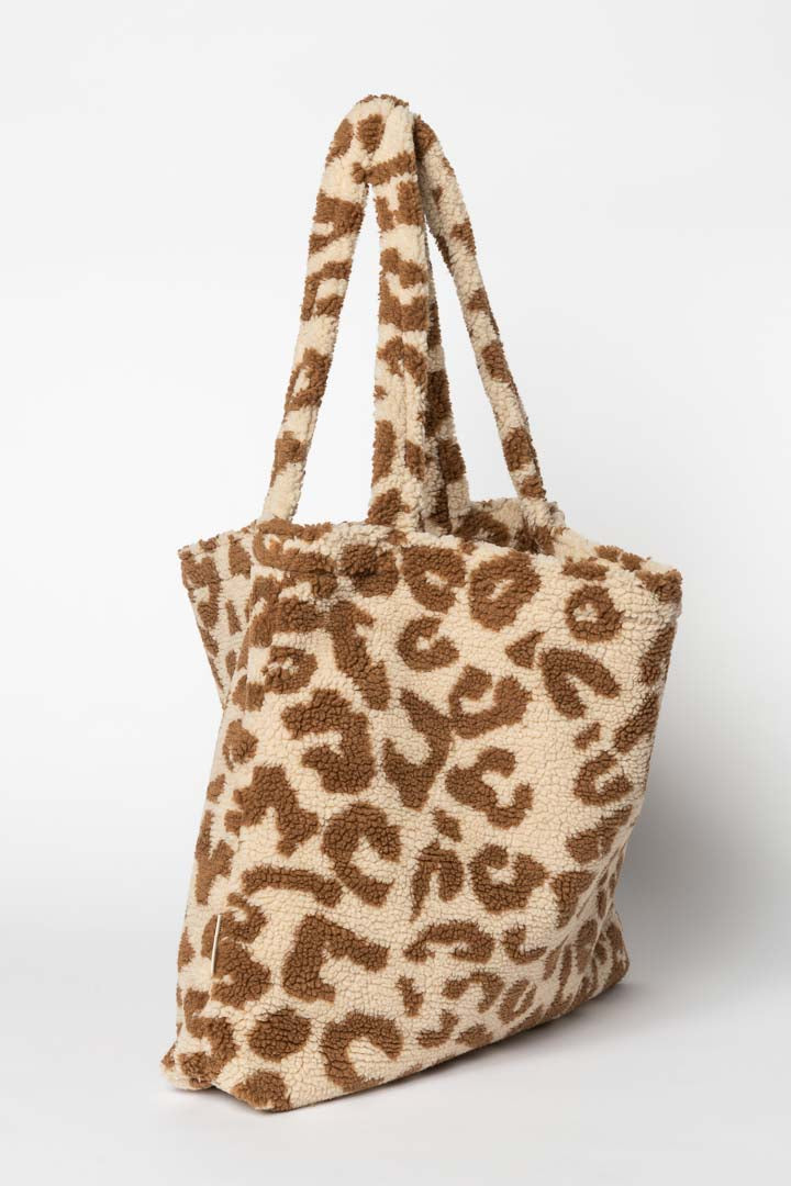 Studio Noos Ecru Leopard Teddy Mom Bag