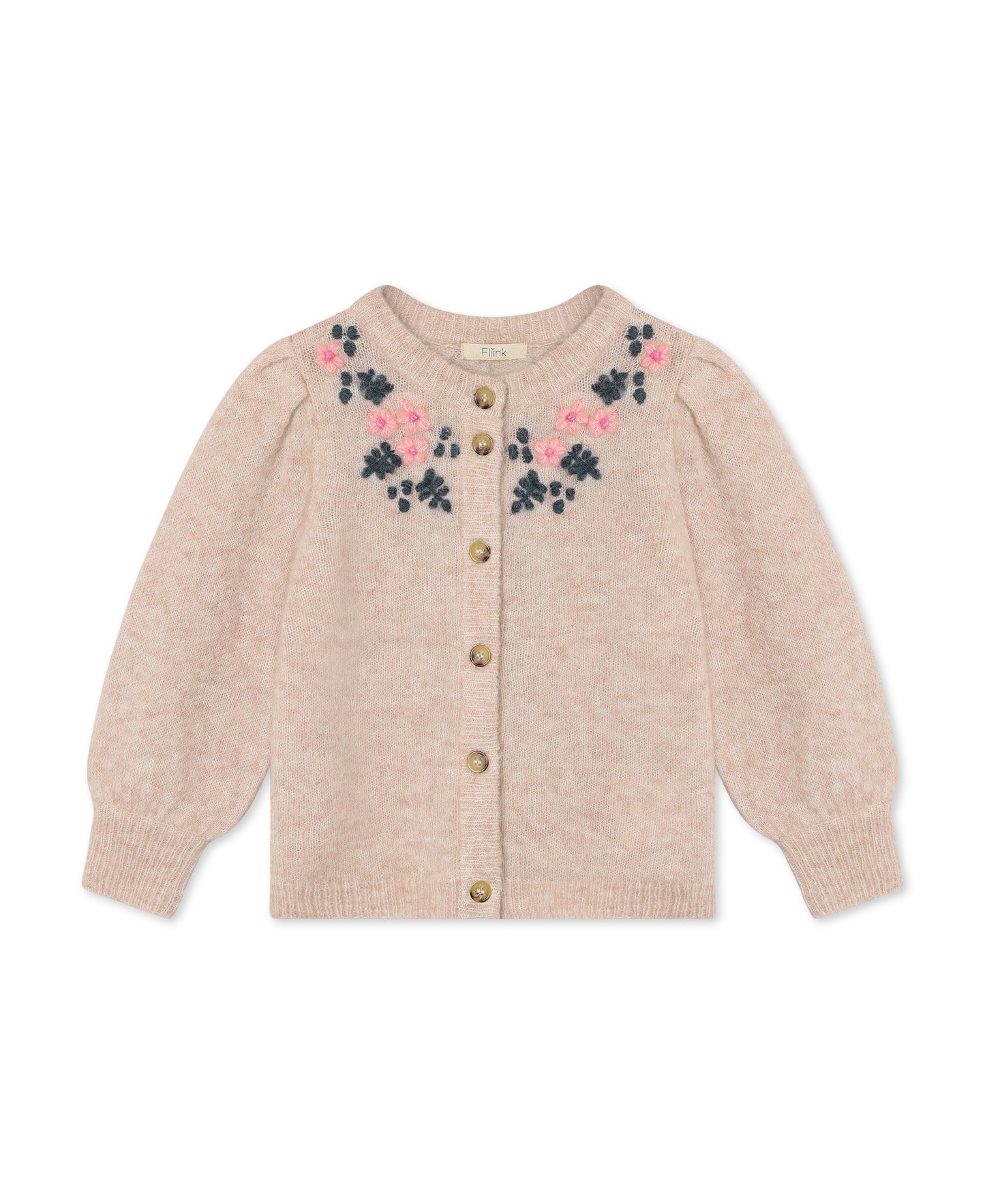 Fliink Star Alpaka Pullover mit Stickerei Peach Whip