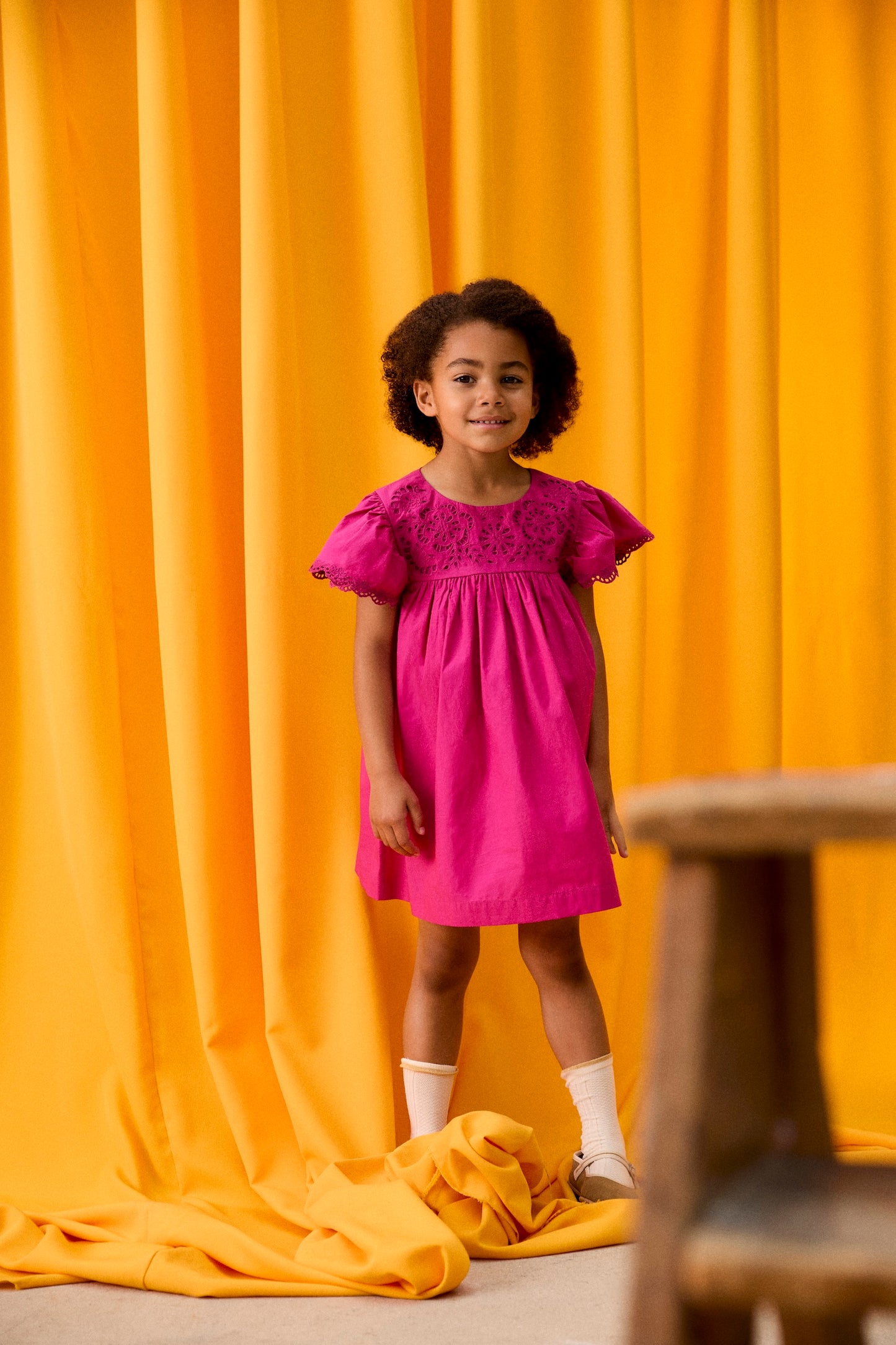 Louise Misha Kleid Notcha Fuchsia