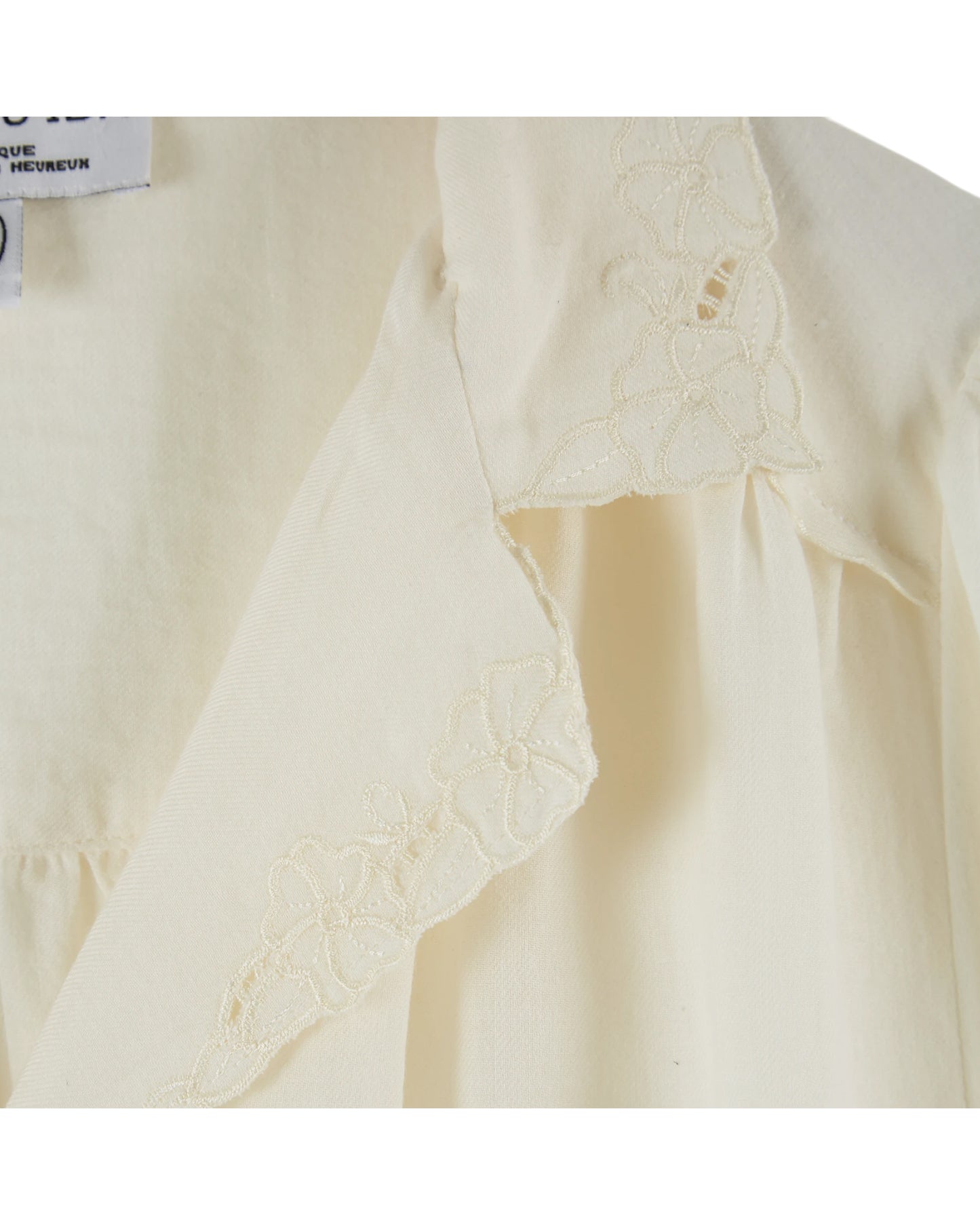 Emile et Ida Vintage Bluse Fleuri Brodé Crème
