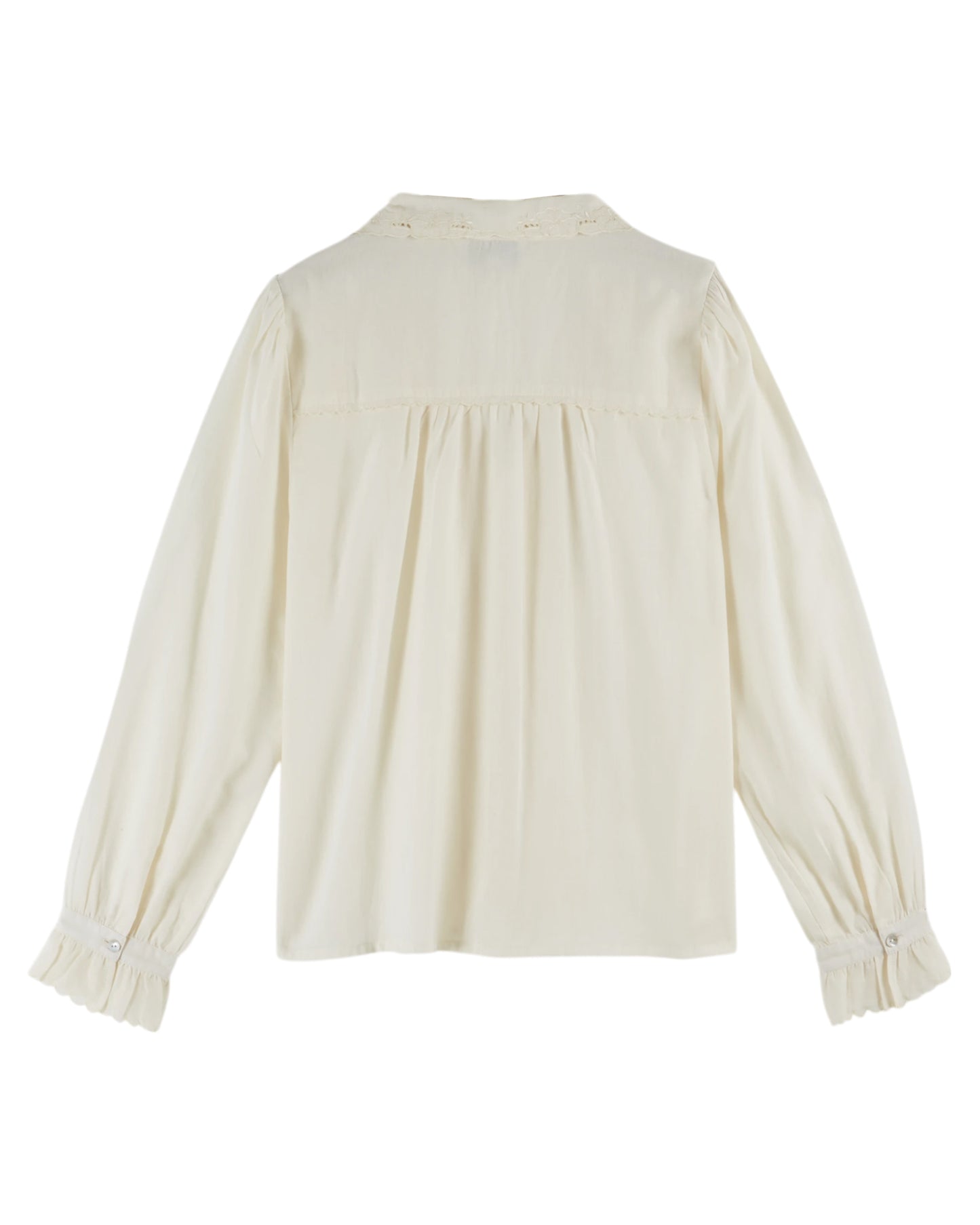 Emile et Ida Vintage Bluse Fleuri Brodé Crème