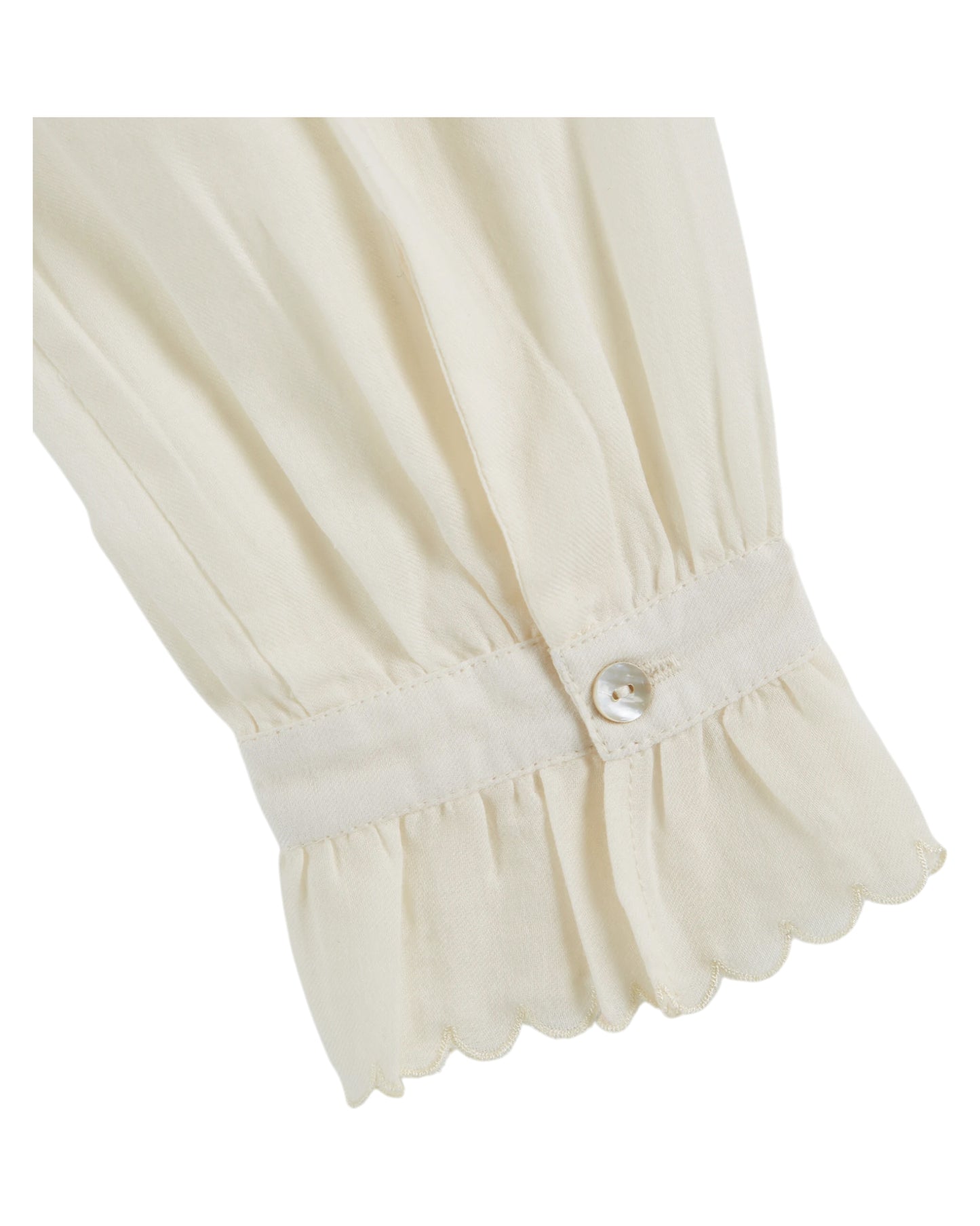Emile et Ida Vintage Bluse Fleuri Brodé Crème