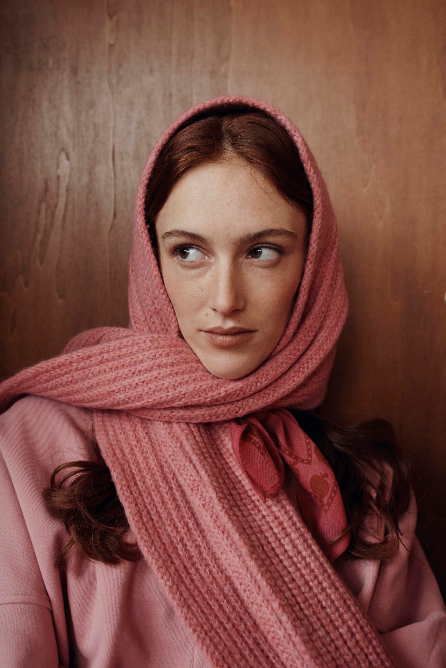 Emile et Ida Merinowolle Schal Rose