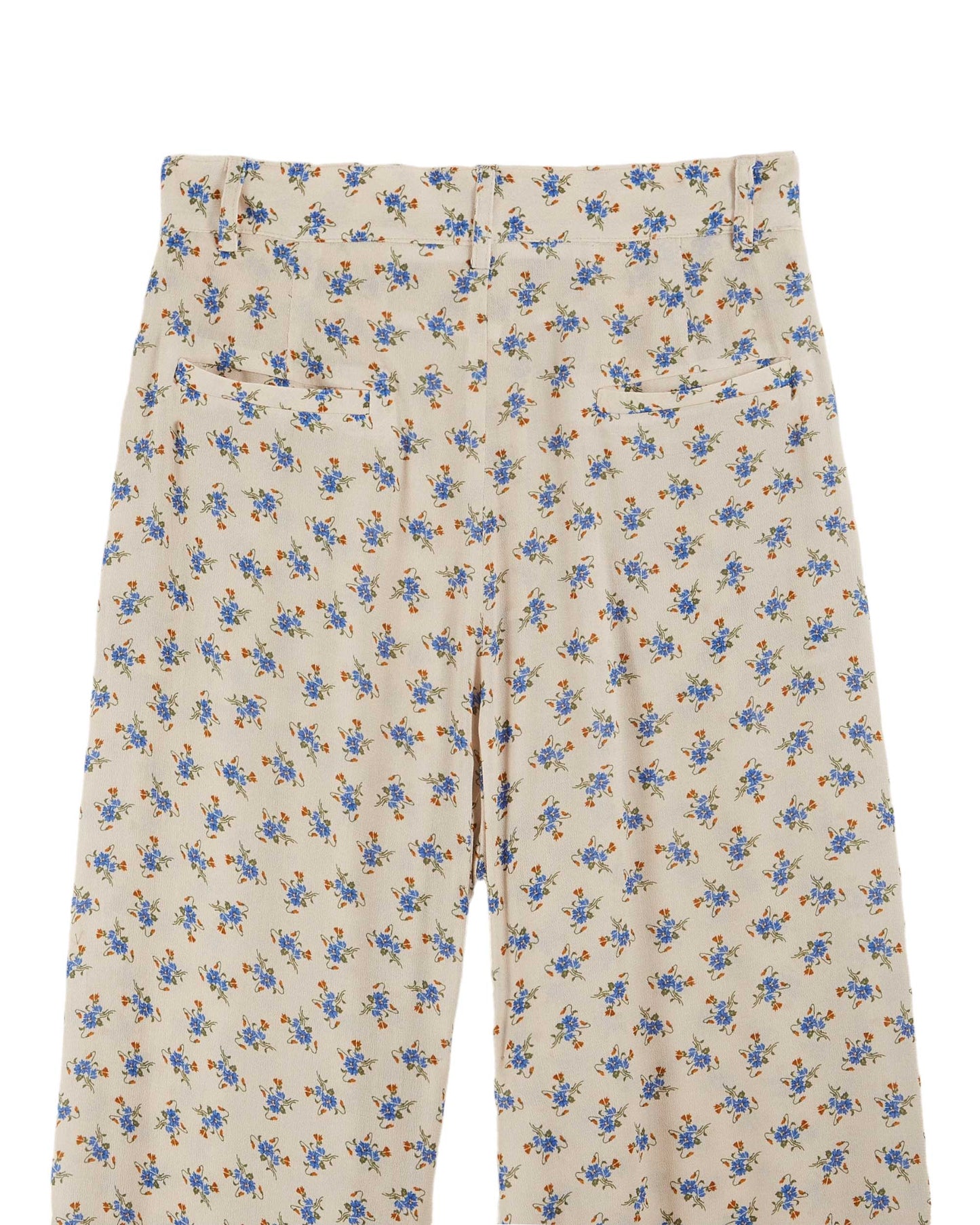 Emile et Ida Ecru Palazzo Hose Blue Flowers Clématite