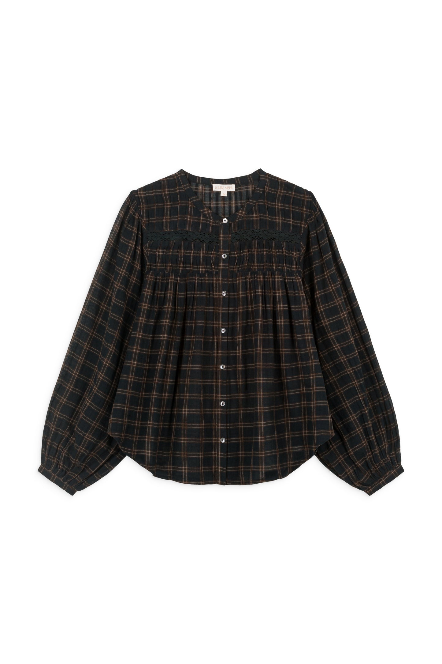 Louise Misha Bluse Jally Charcoal Checks